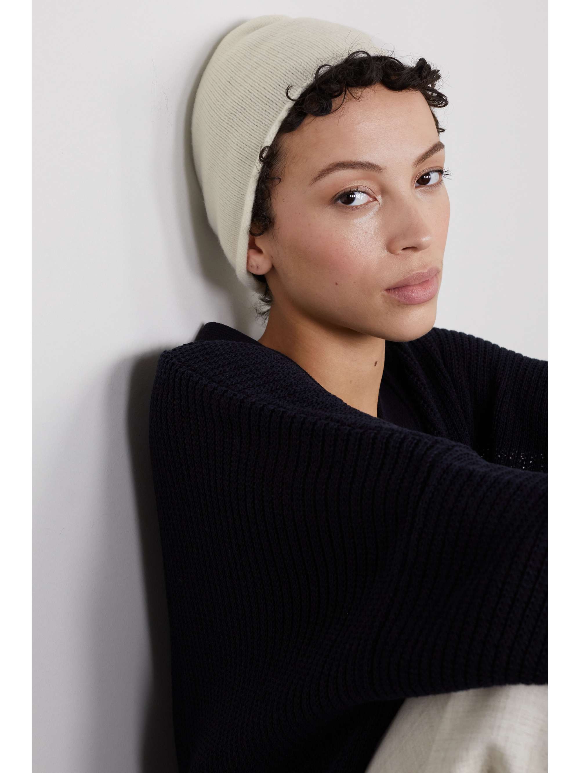 Ivory Cashmere beanie | JOSEPH | NET-A 