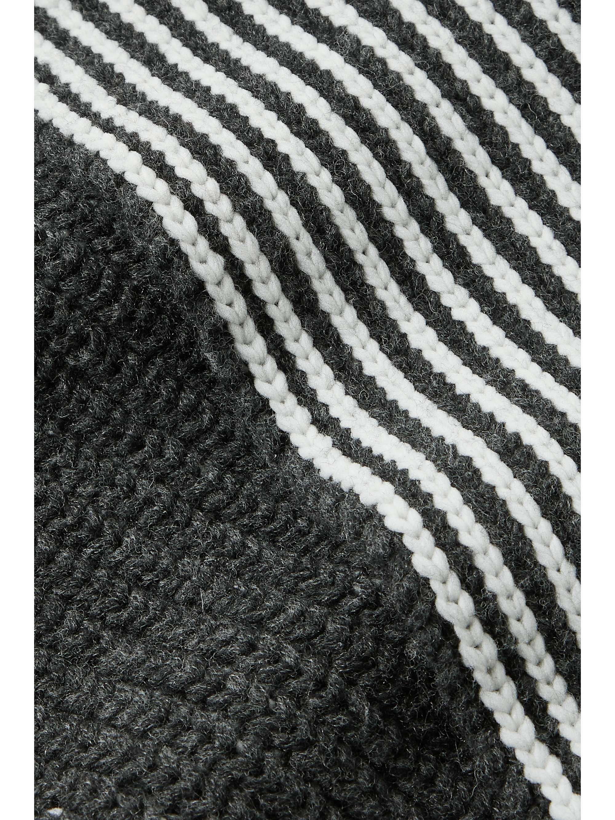 JOSEPH Striped ribbed merino wool-blend scarf