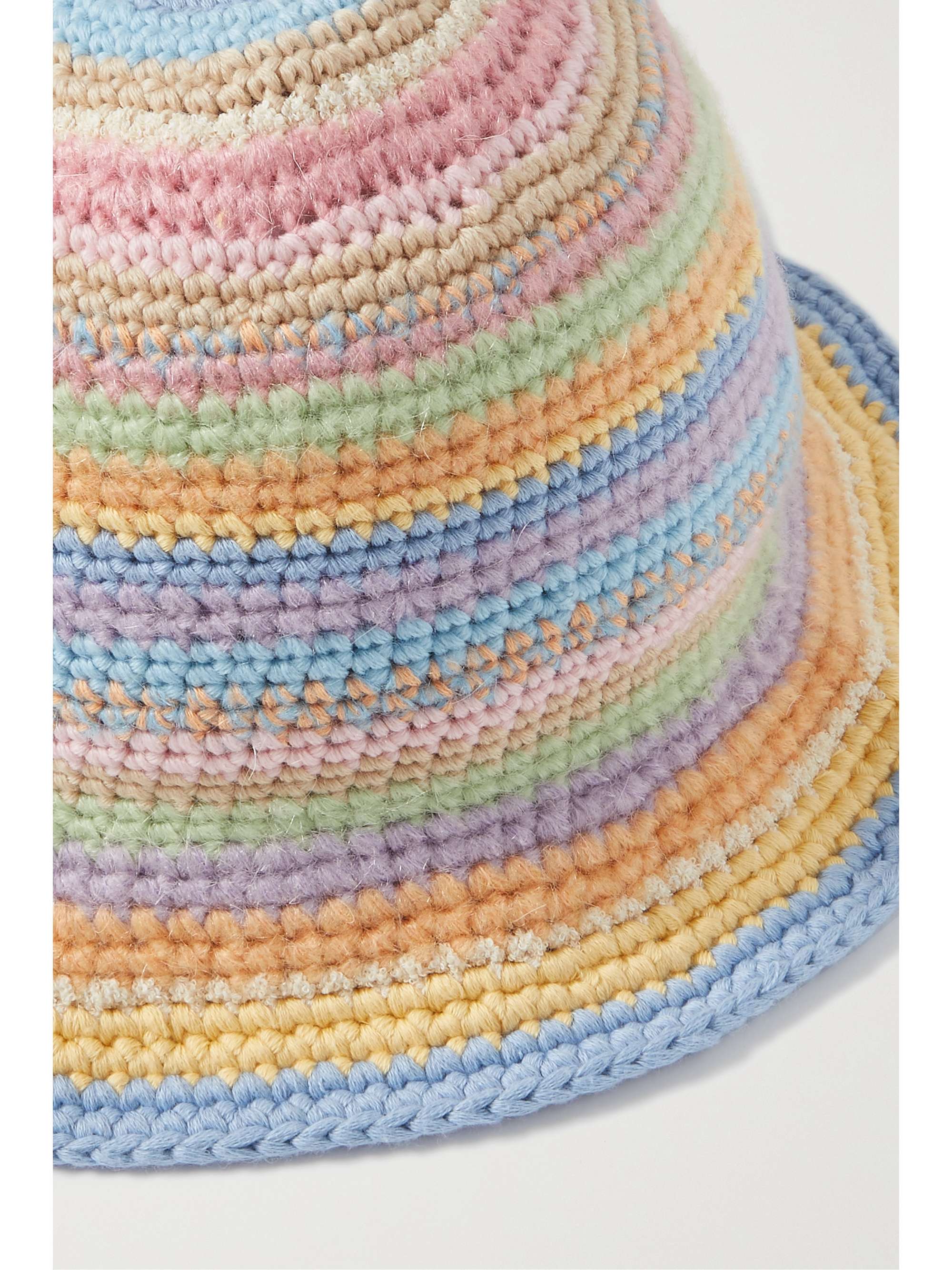 ACNE STUDIOS Kimma striped crocheted cotton bucket hat