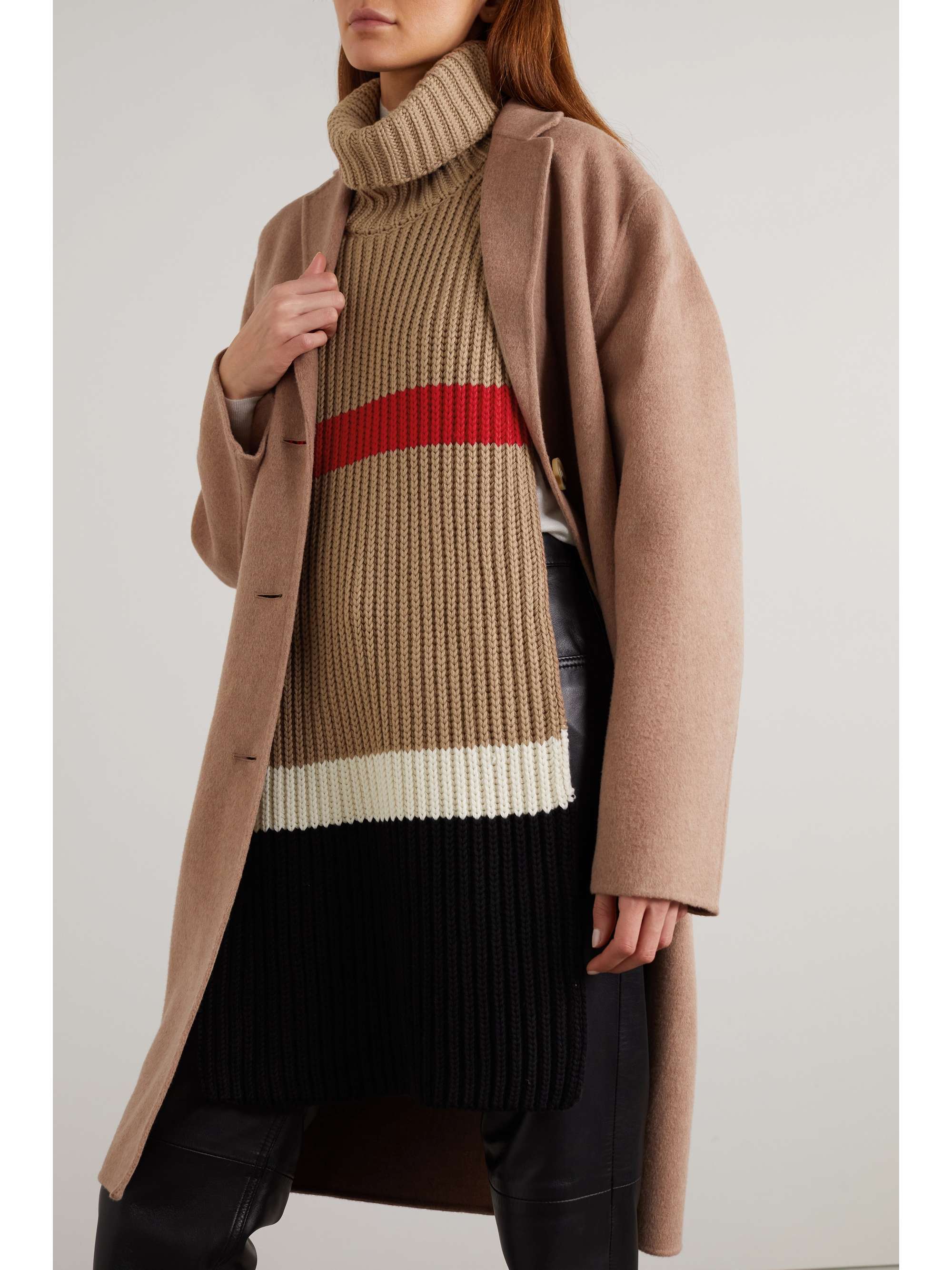 BURBERRY Striped cashmere-blend tunic