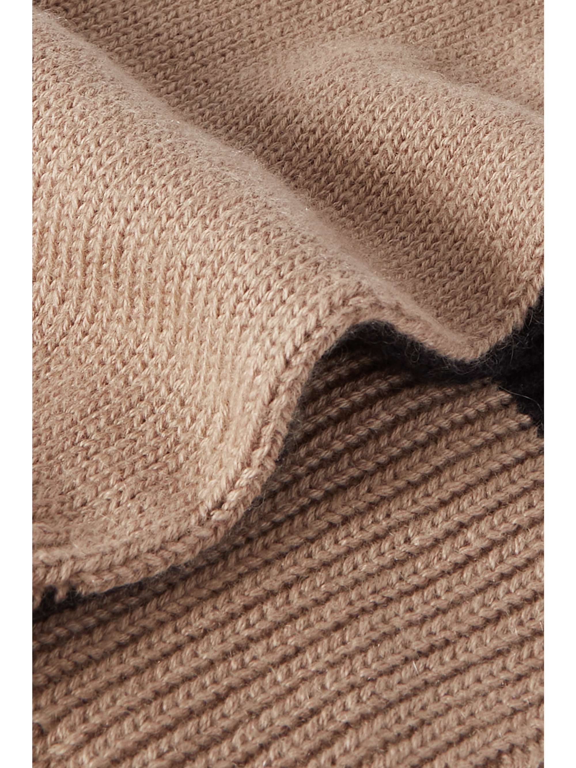 BURBERRY Striped cashmere and cotton-blend gloves