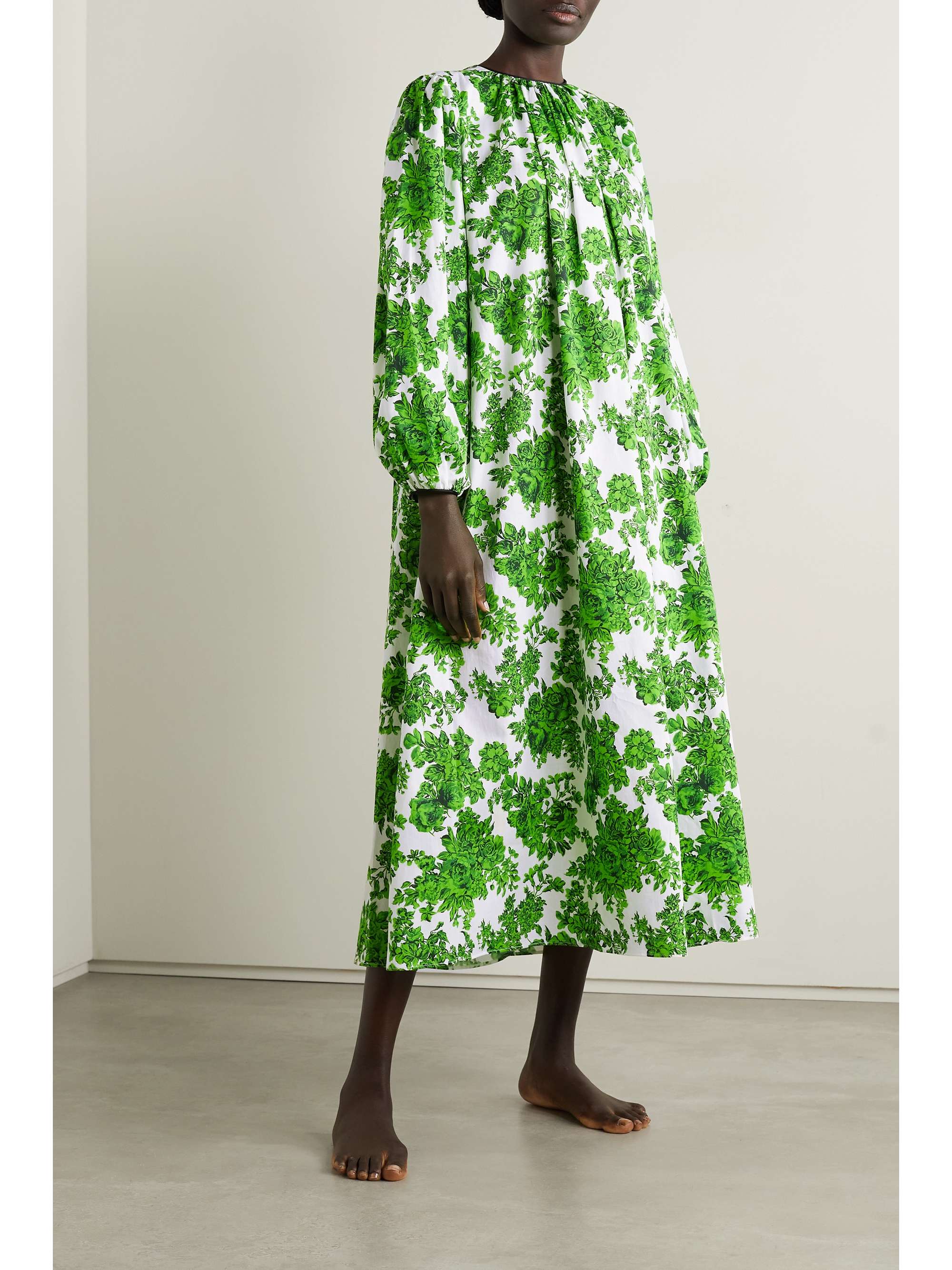 Green Theodora floral-print cotton-voile nightdress | EMILIA WICKSTEAD ...