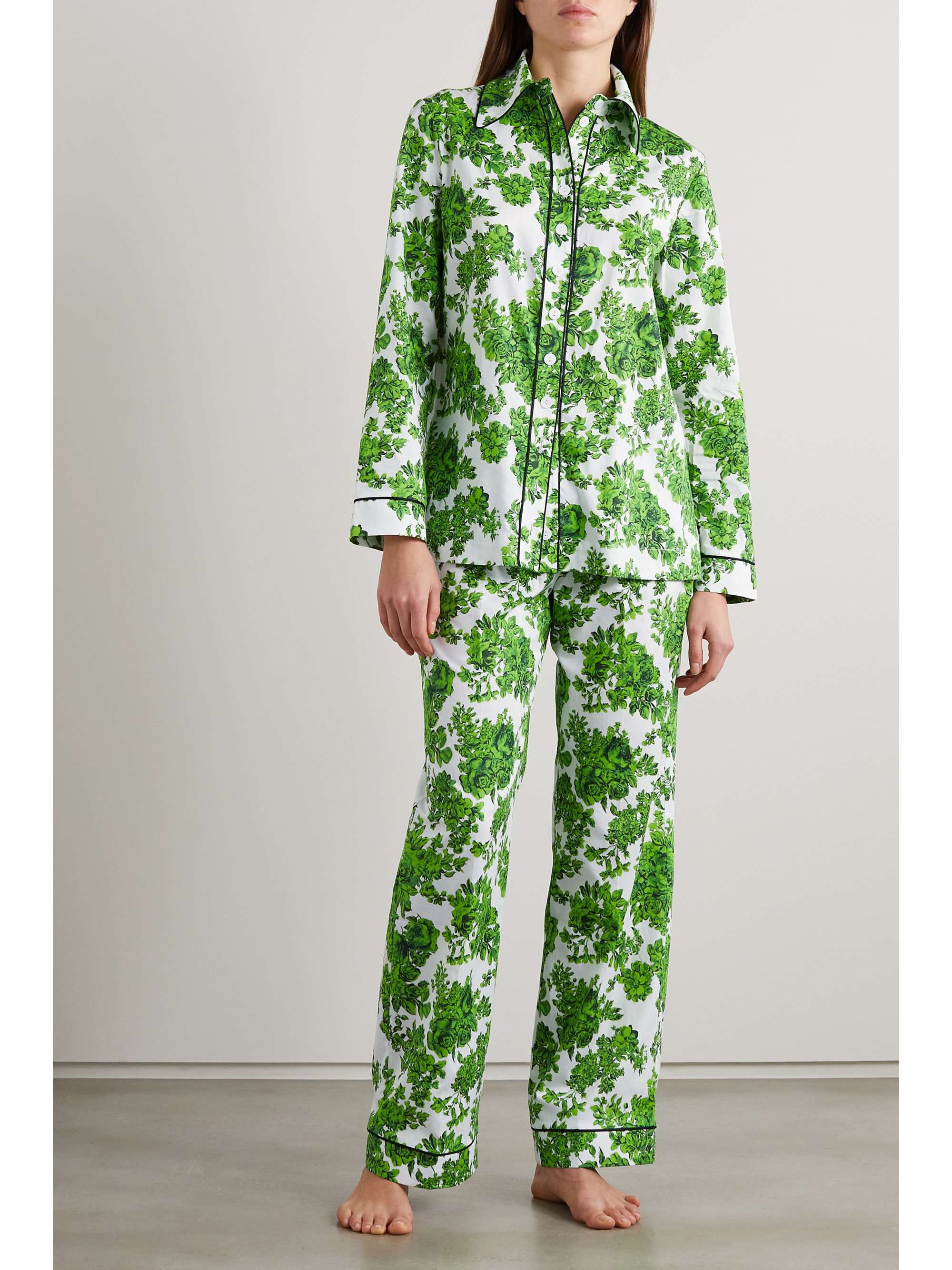 EMILIA WICKSTEAD Blanca floral-print cotton-voile pajama set