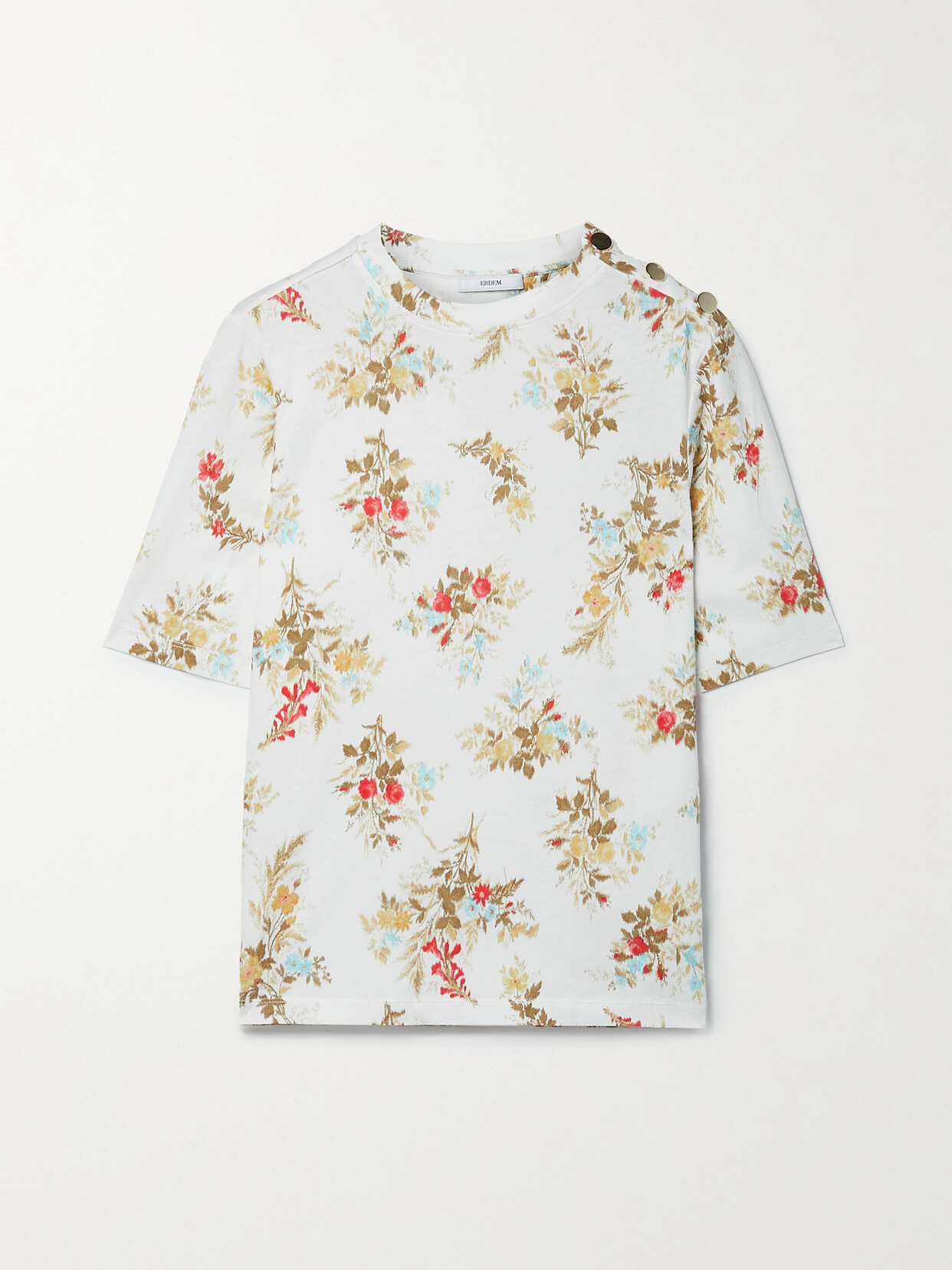 ERDEM SOFIA FLORAL-PRINT COTTON-JERSEY T-SHIRT