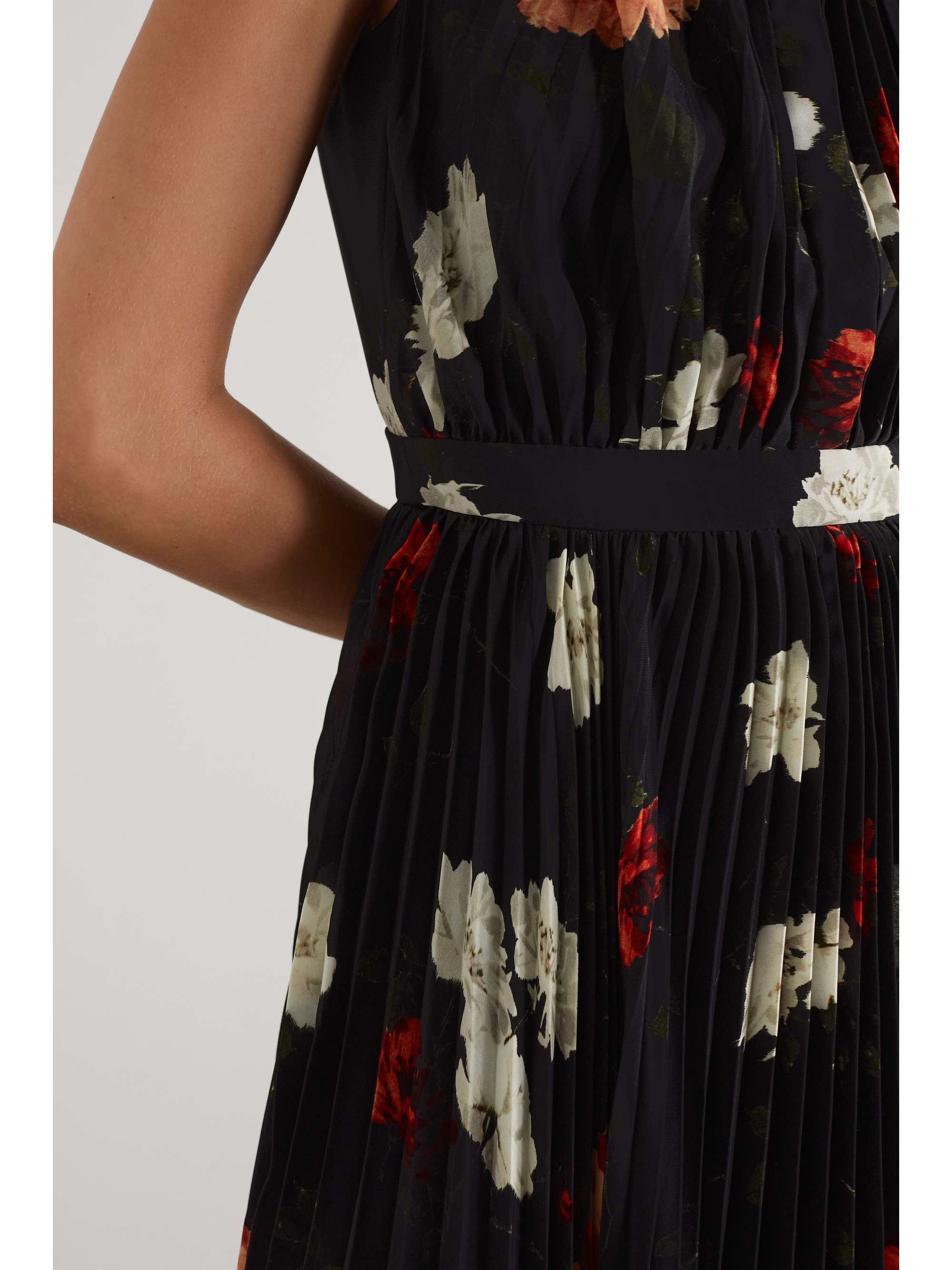 ERDEM Roisin ruffled pleated floral-print georgette midi dress