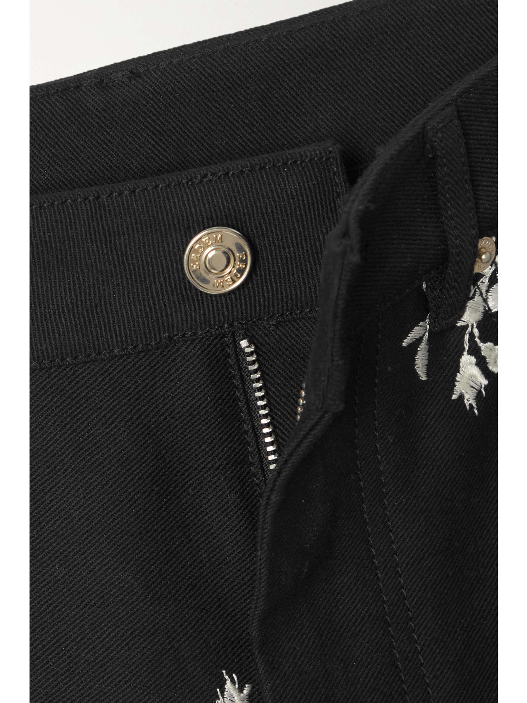 ERDEM Nathaniel embroidered high-rise straight-leg jeans