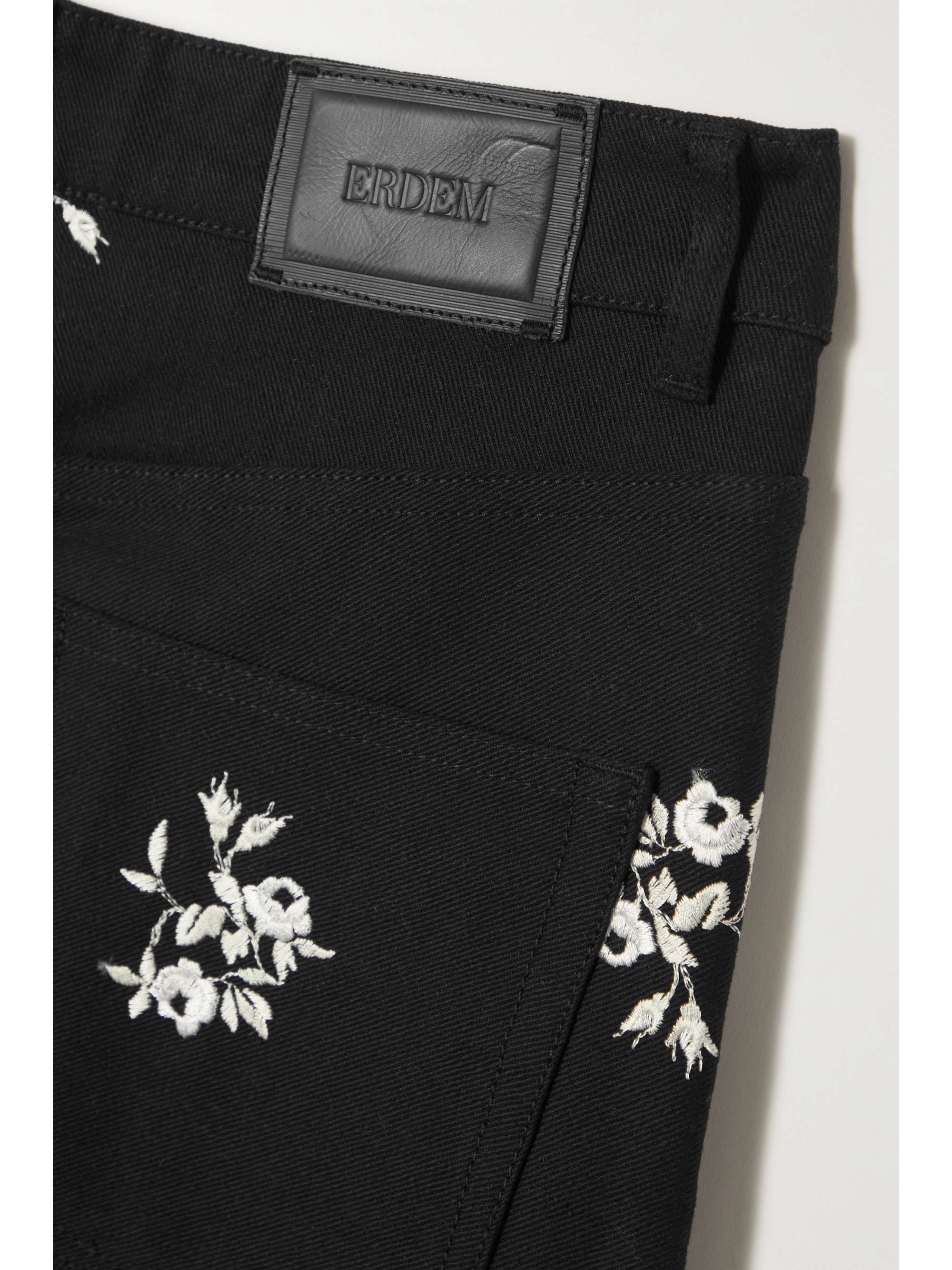 ERDEM Nathaniel embroidered high-rise straight-leg jeans
