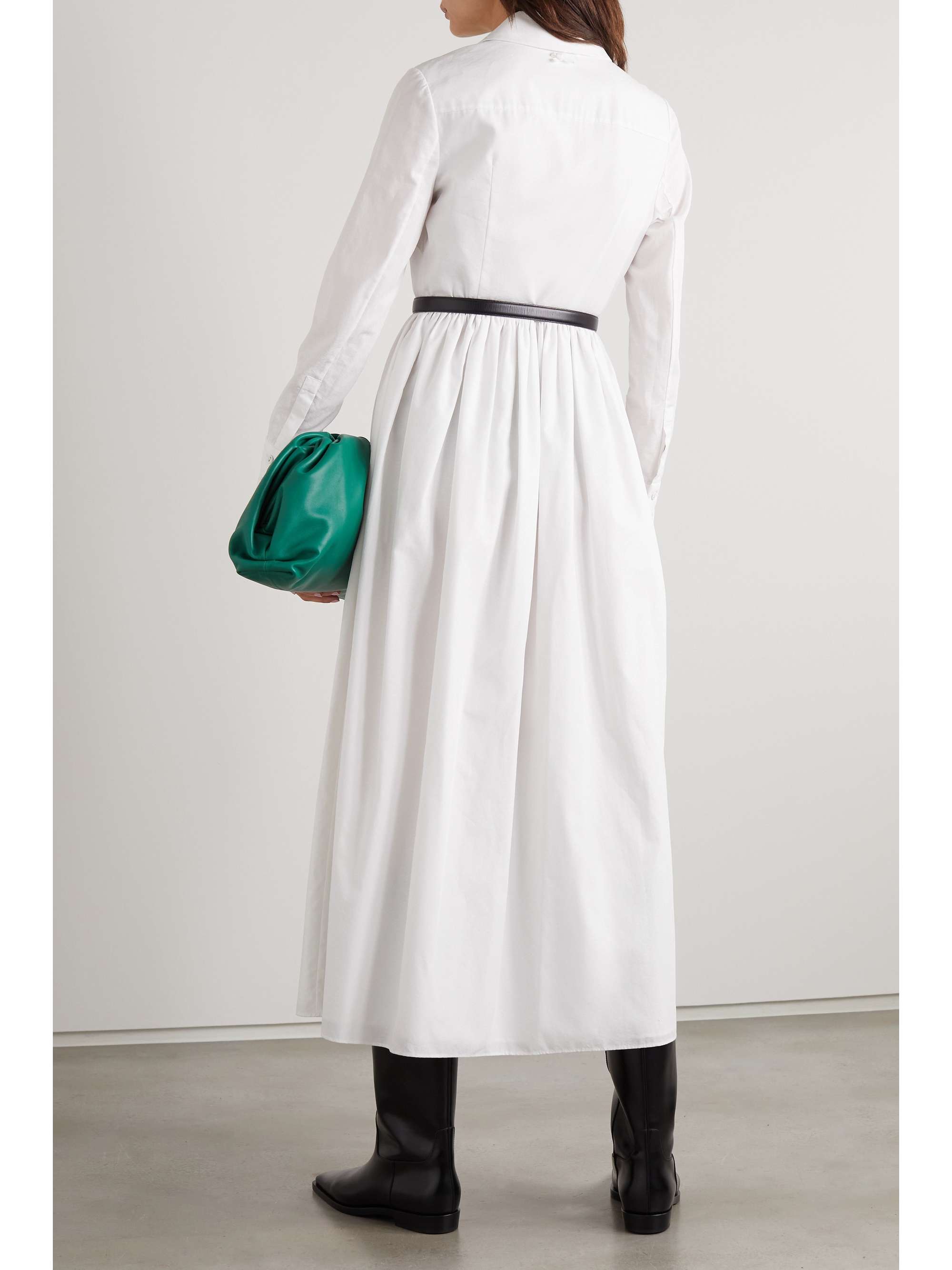 ERDEM The Audley pleated cotton-jacquard shirt dress