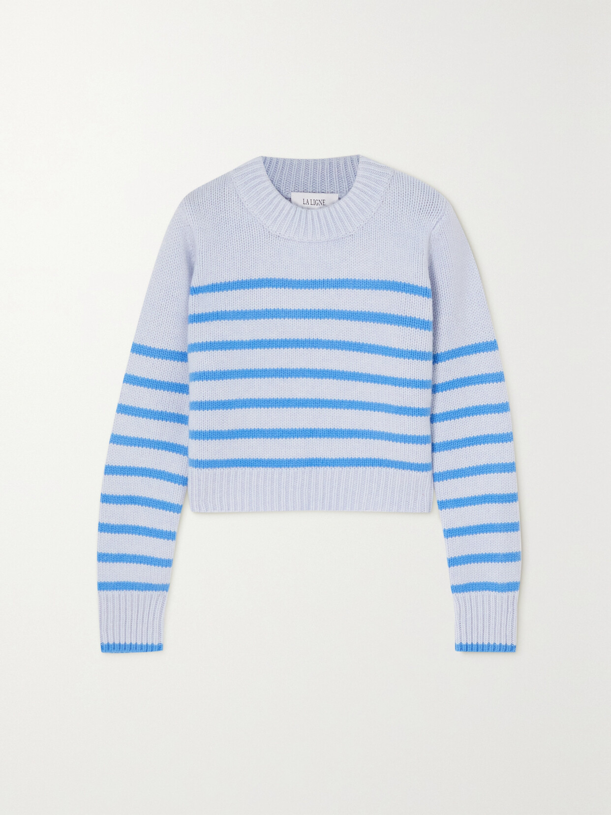 La Ligne Mini Marin Striped Wool And Cashmere-blend Sweater In Blue