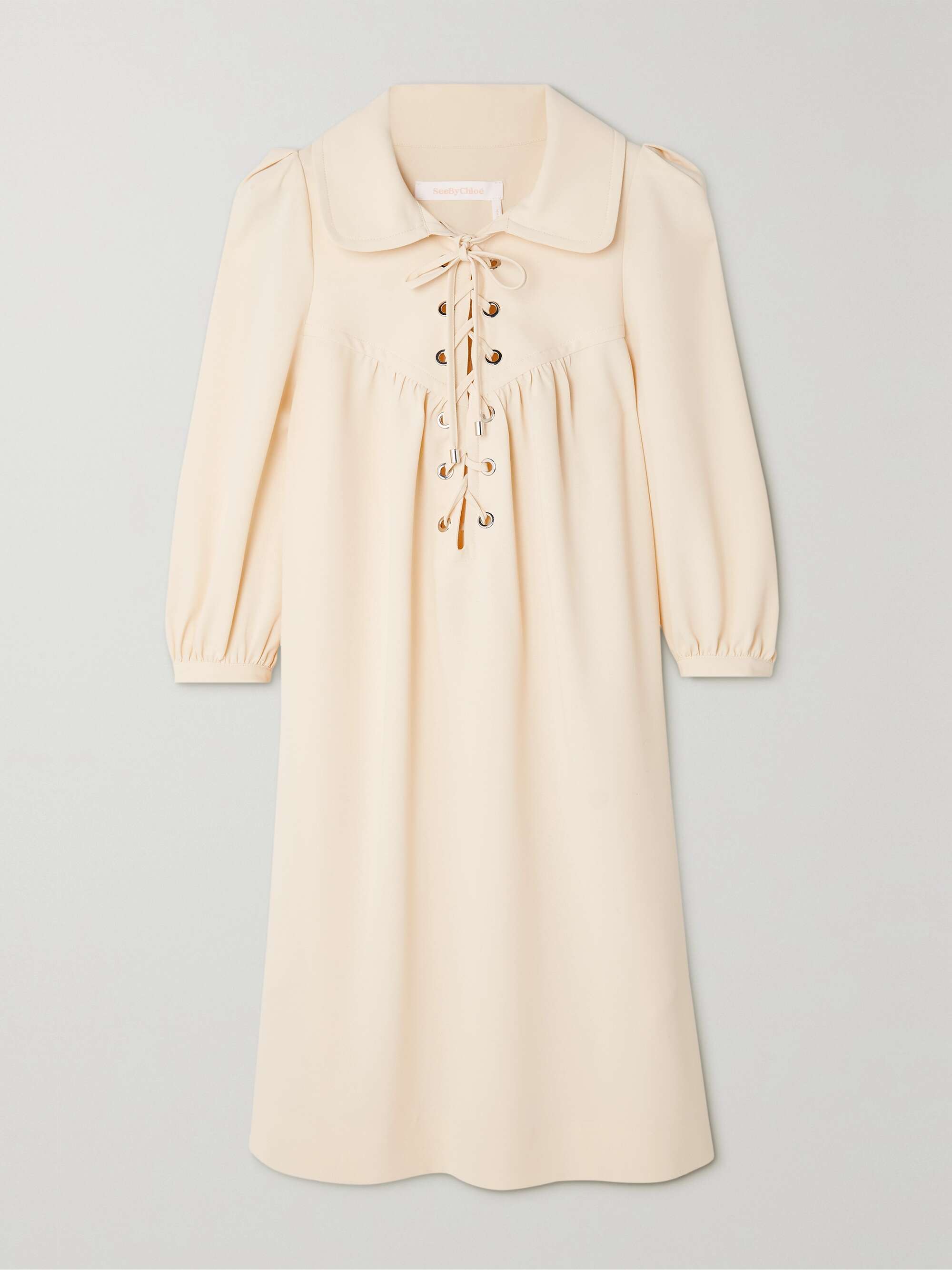 SEE BY CHLO Lace up crepe dress NET A PORTER