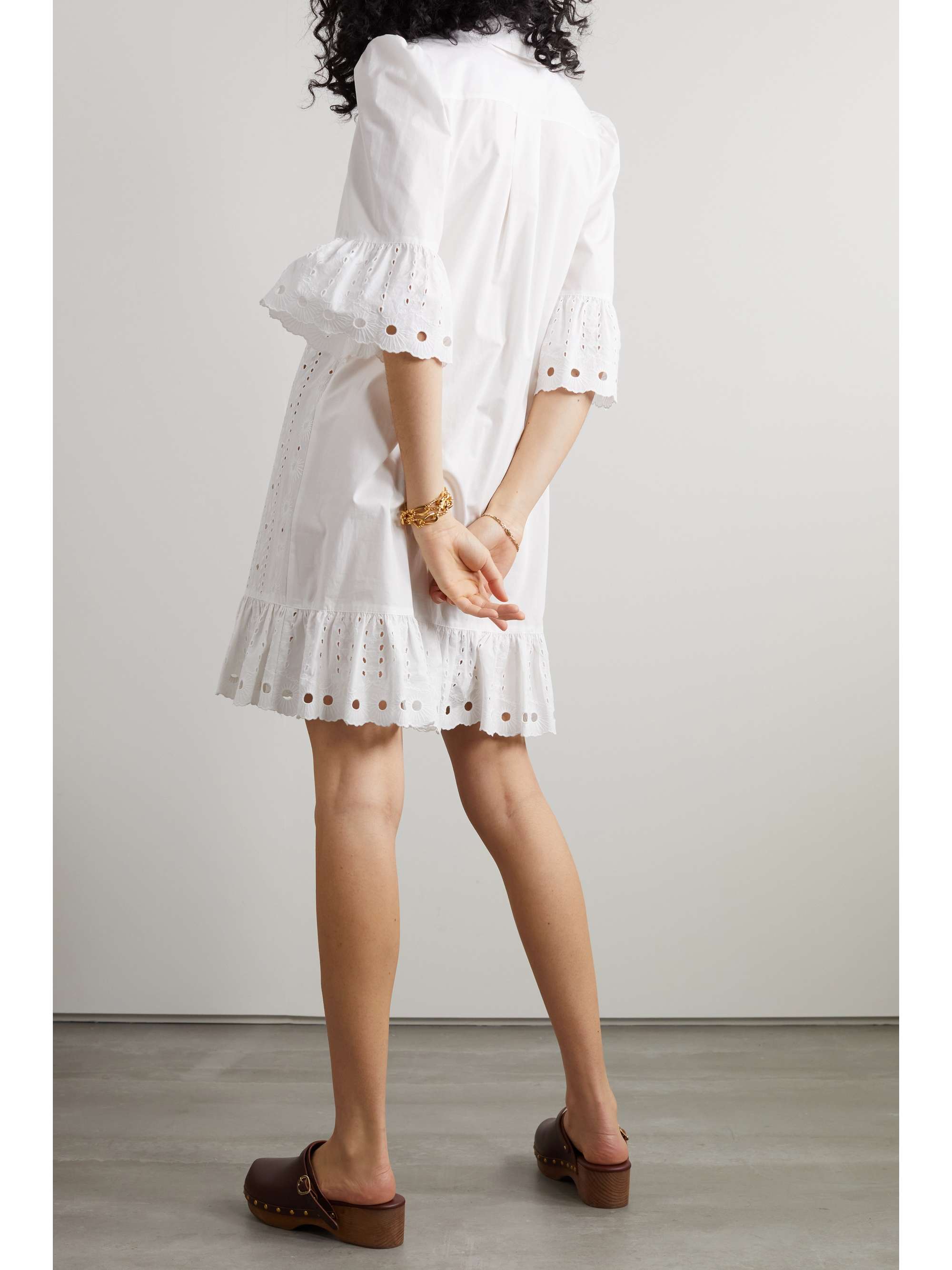 White The Cards ruffled broderie 