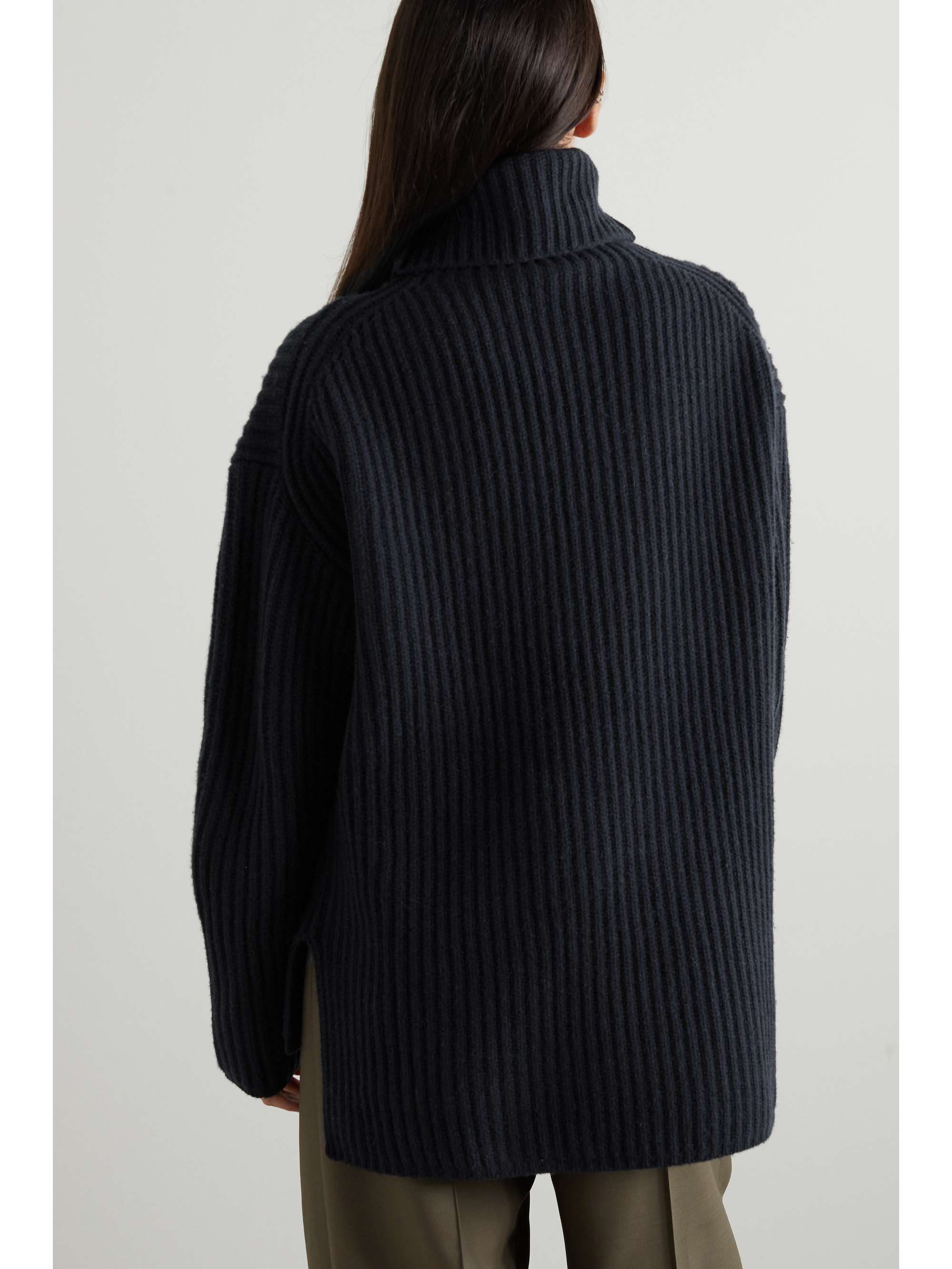 JOSEPH Ribbed merino wool turtleneck sweater