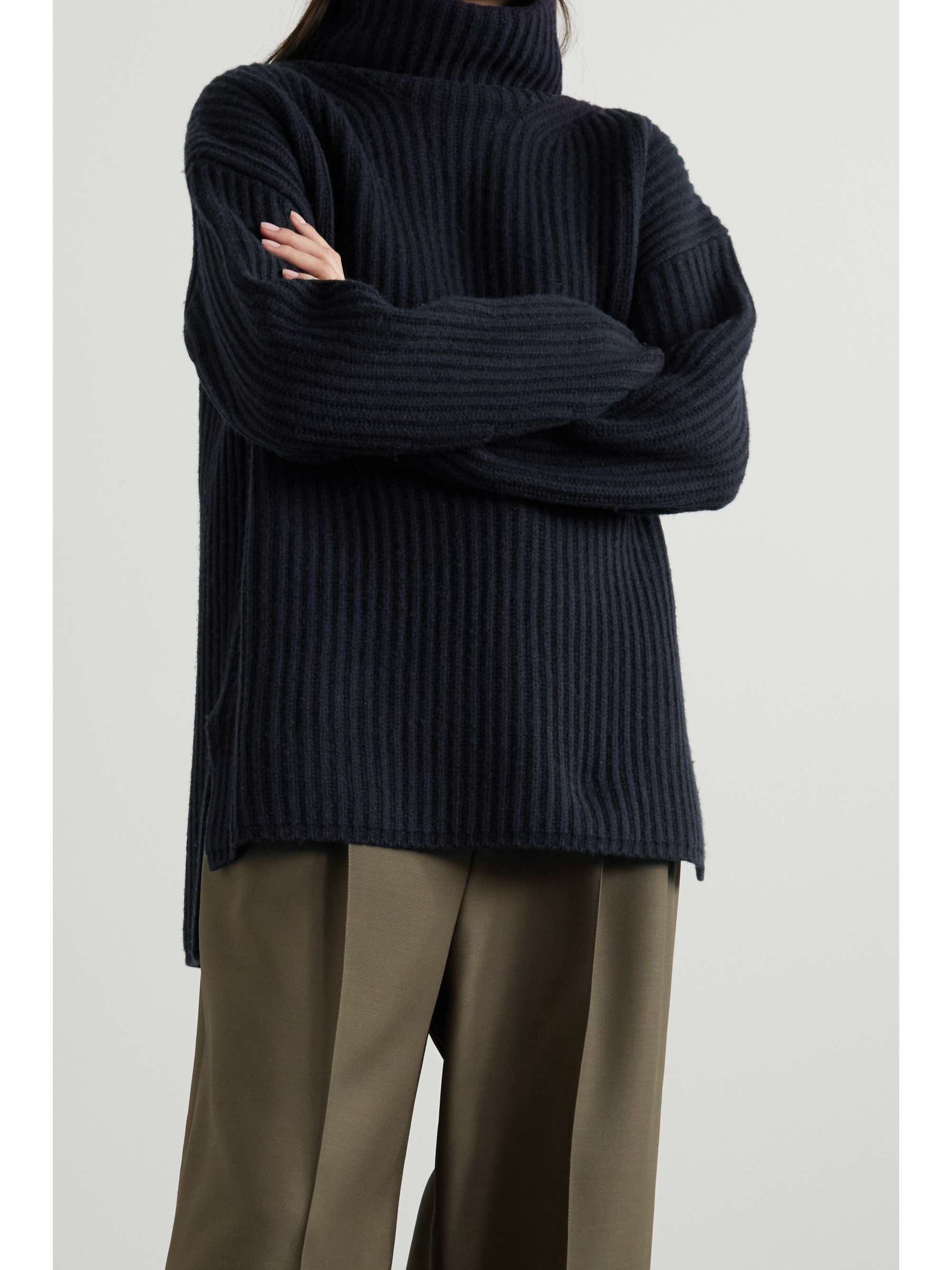 JOSEPH Ribbed merino wool turtleneck sweater