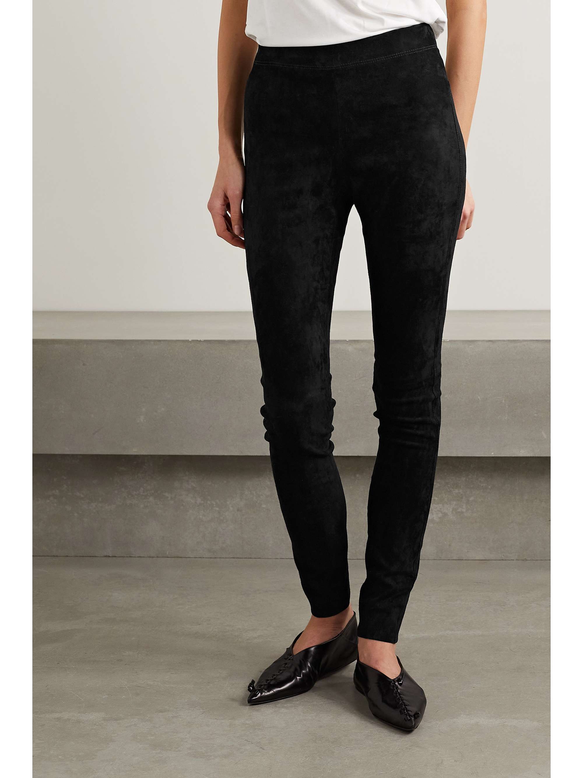 JOSEPH Leggings aus elastischem Veloursleder