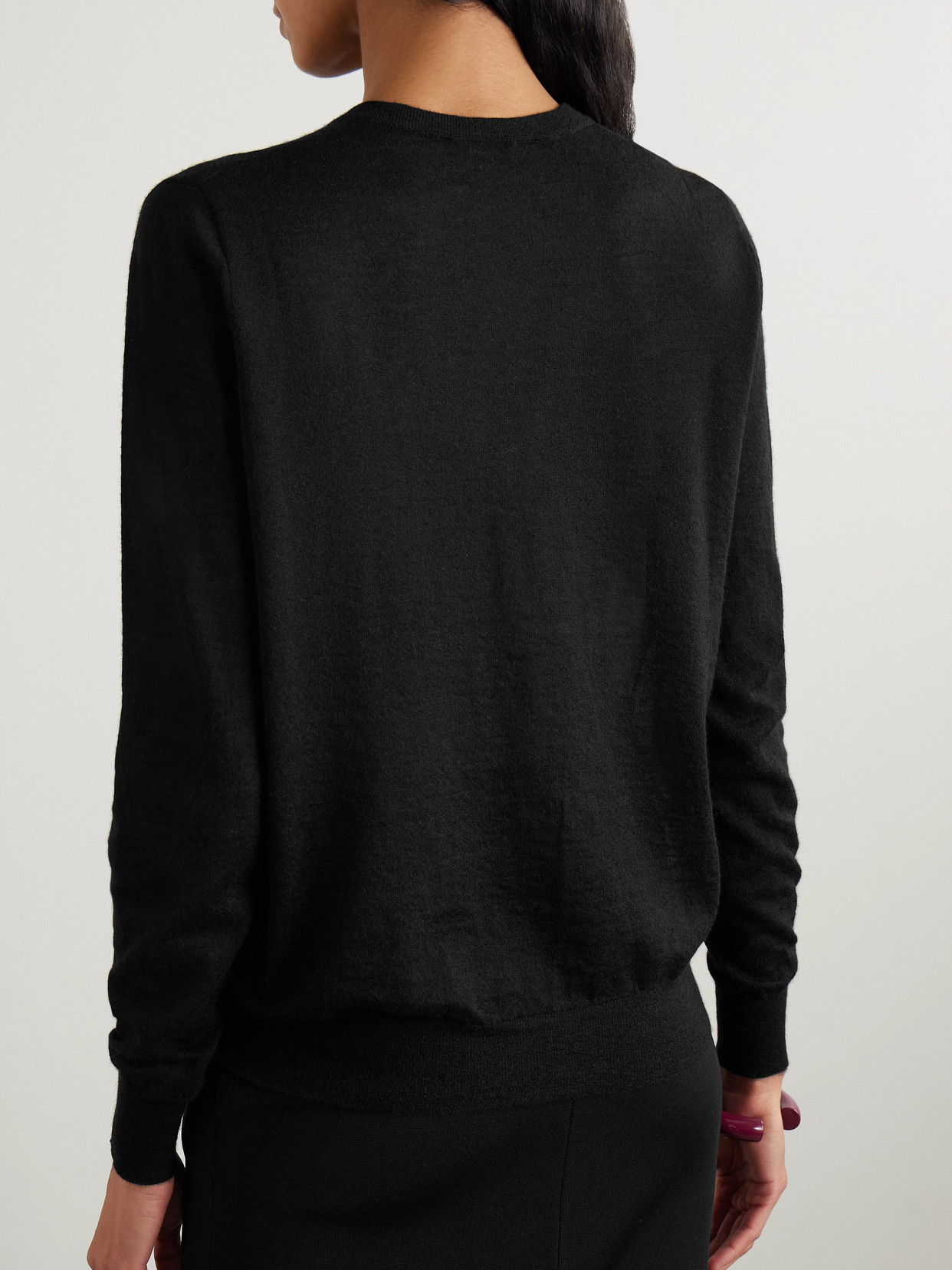 Joseph Womens Ivory Cashair V-neck Cashmere Jumper L In Black