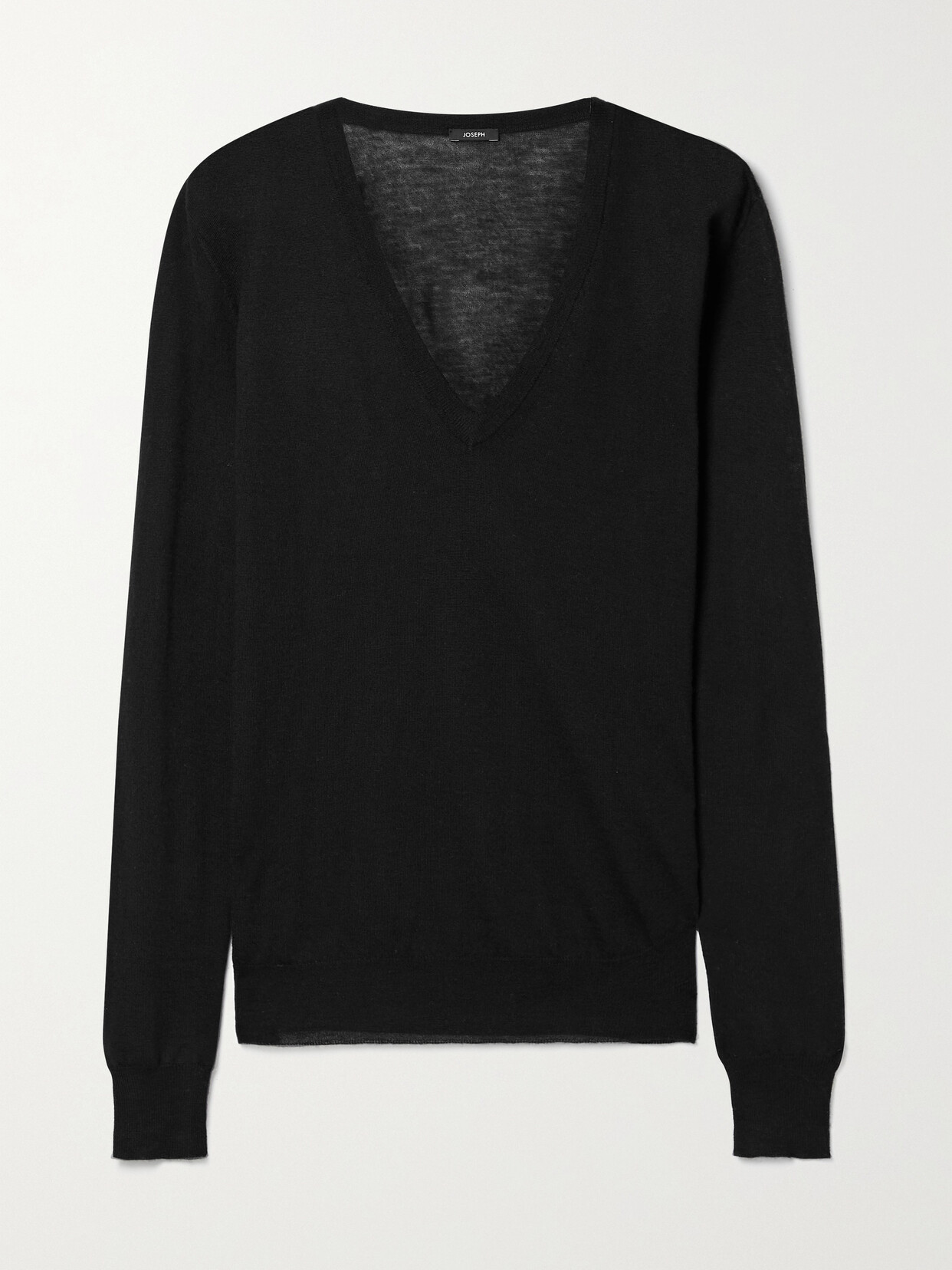 Joseph Womens Ivory Cashair V-neck Cashmere Jumper L In Black