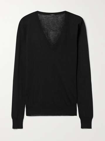 조셉 스웨터 JOSEPH Cashair cashmere sweater,Black