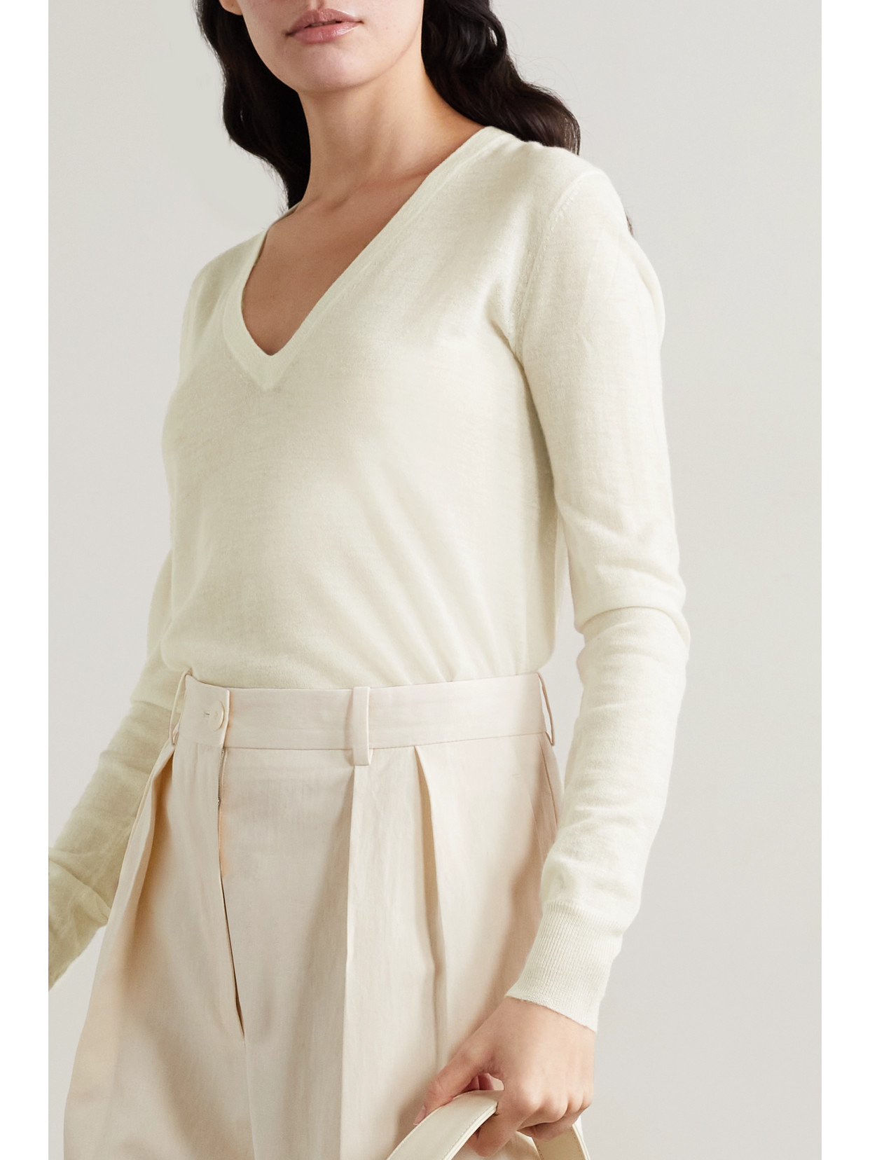 Shop Joseph Cashair Cashmere Sweater In Ivory