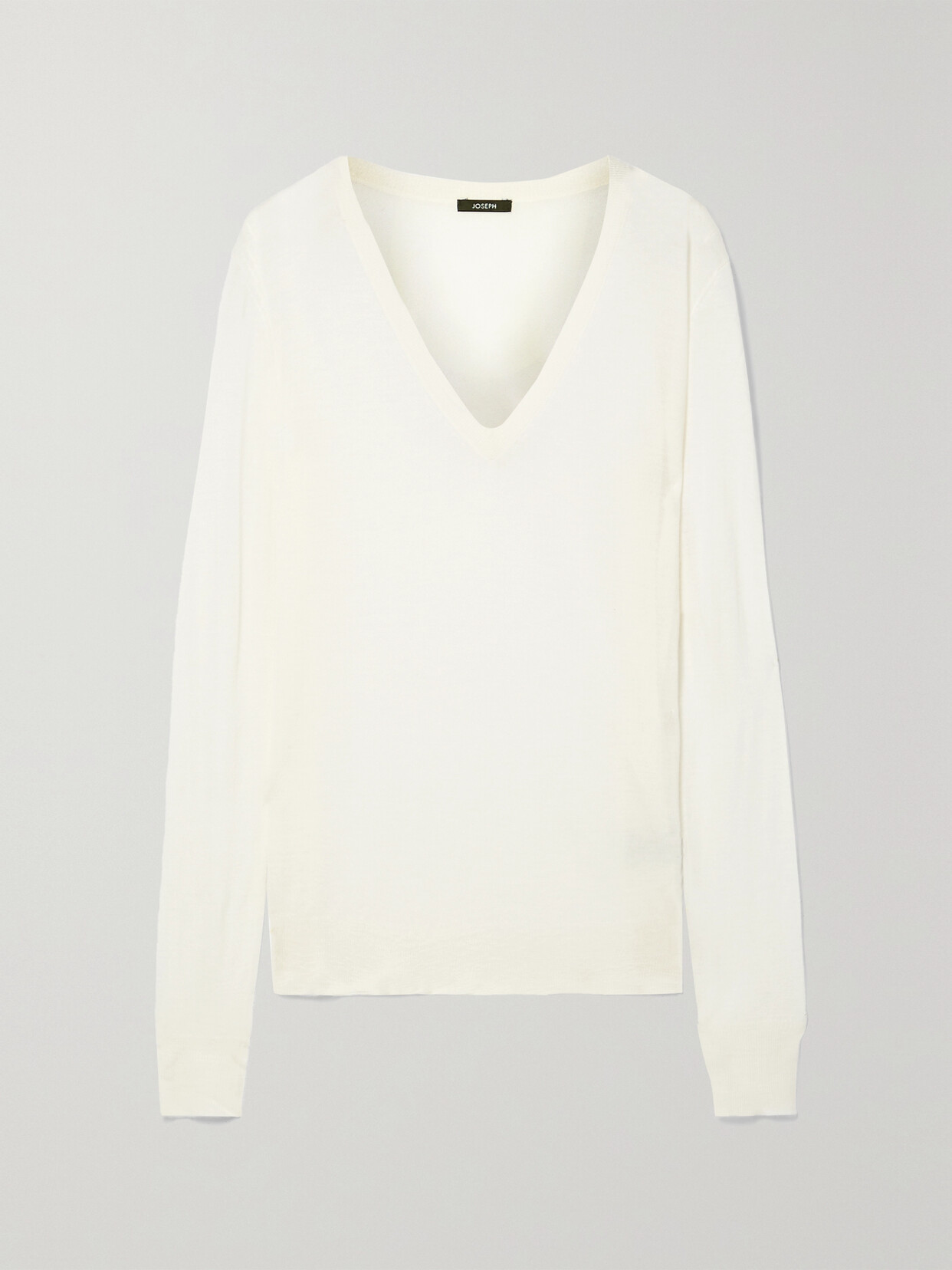 Joseph Womens Ivory Cashair V-neck Cashmere Jumper L In Ivory