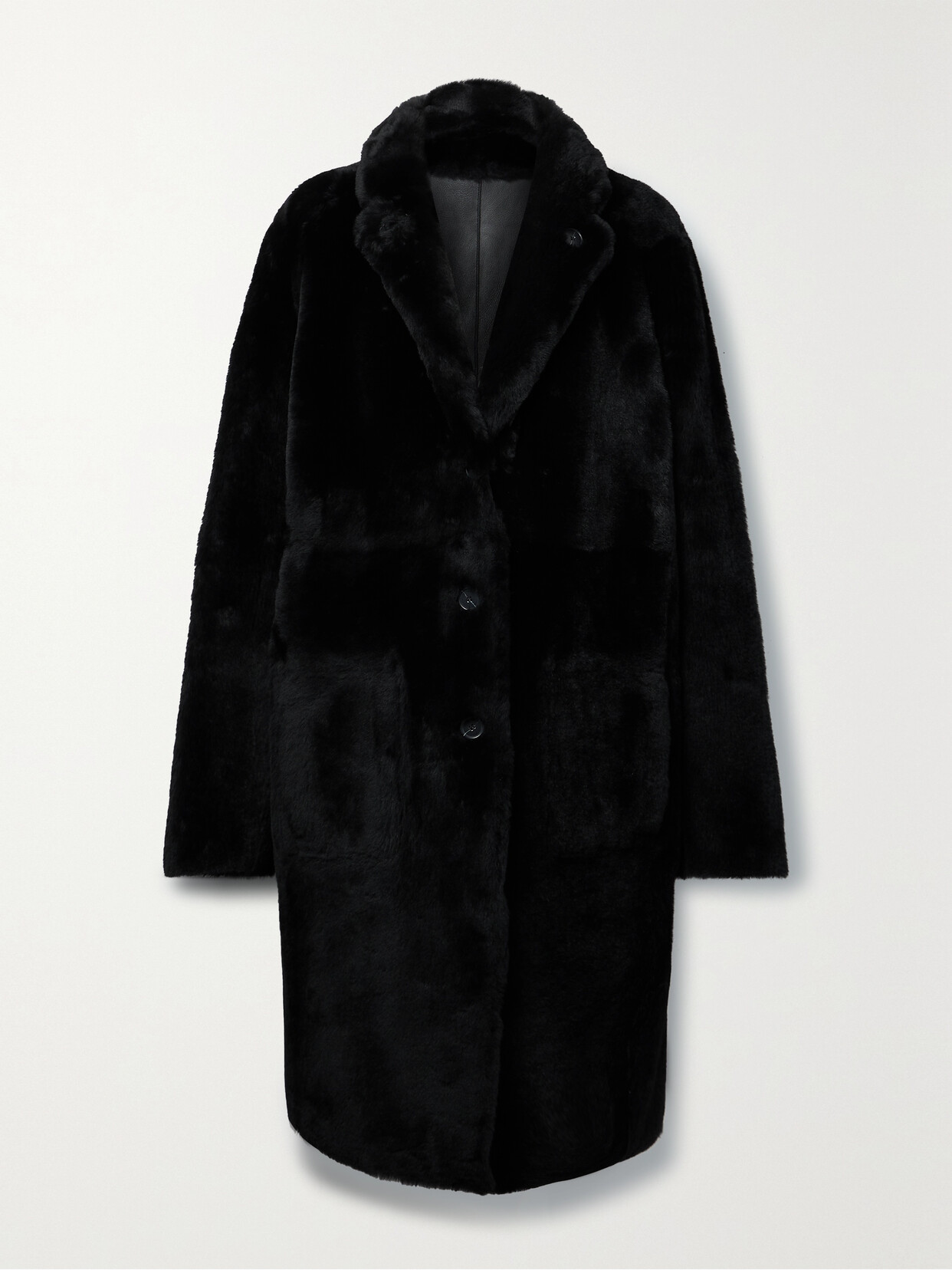 Shop Joseph Britanny Reversible Shearling And Leather Coat In Black