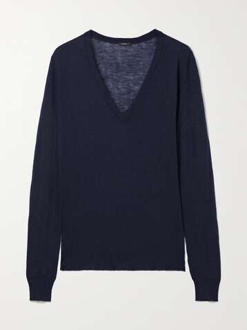 조셉 스웨터 JOSEPH Cashair cashmere sweater,Navy