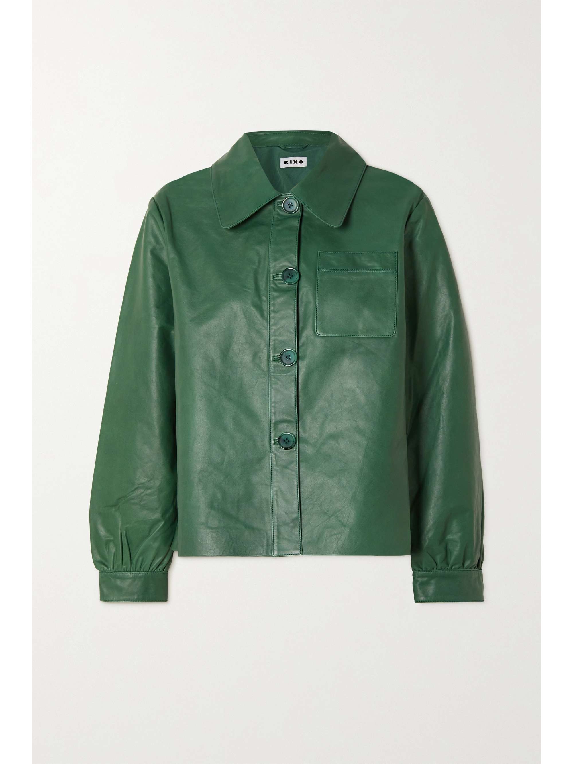 emerald green leather jacket