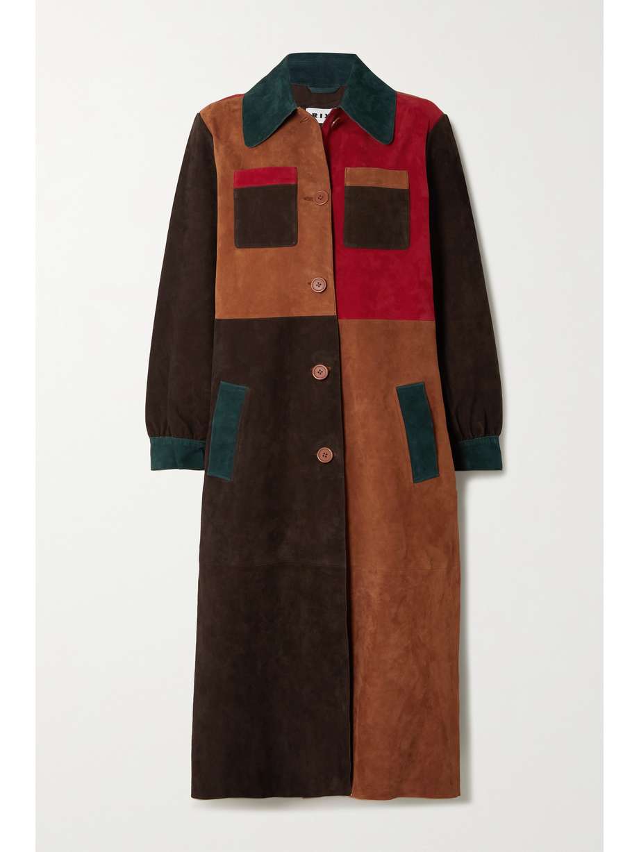 Rixo's 'Milly' coat is paneled from suede in rich autumnal hues. It's cut in a relaxed A-line shape that'll layer well over chunky knits and the brand's signature printed dresses. Two-tone patch pockets and a neat row of buttons finish the front.