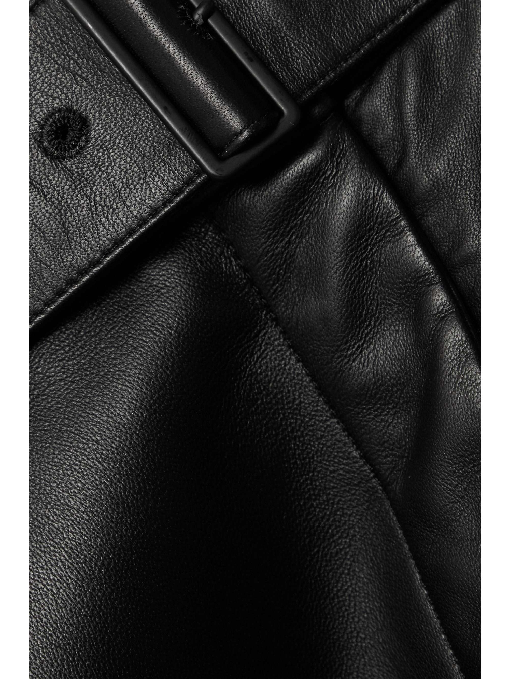 JOSEPH Taja belted cropped leather wide-leg pants
