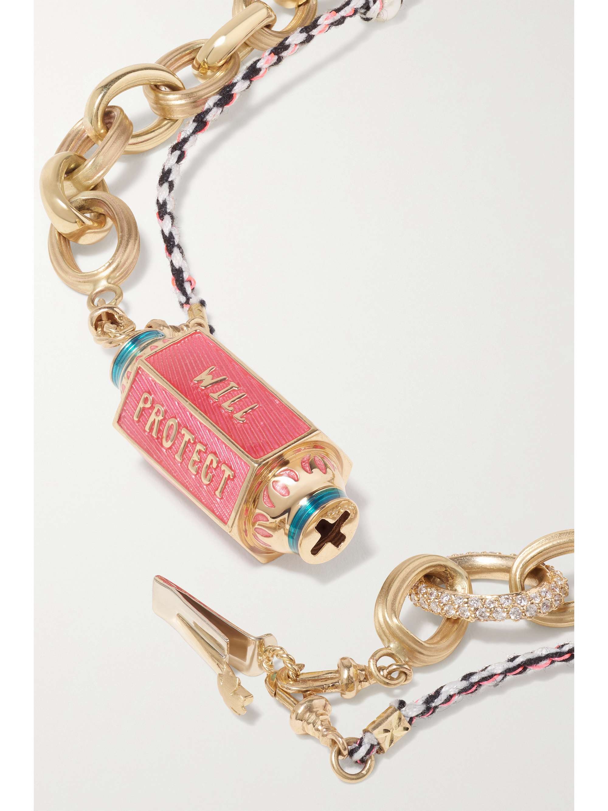 MARIE LICHTENBERG Eye Will 14- and 9-karat gold, enamel, diamond and pearl necklace