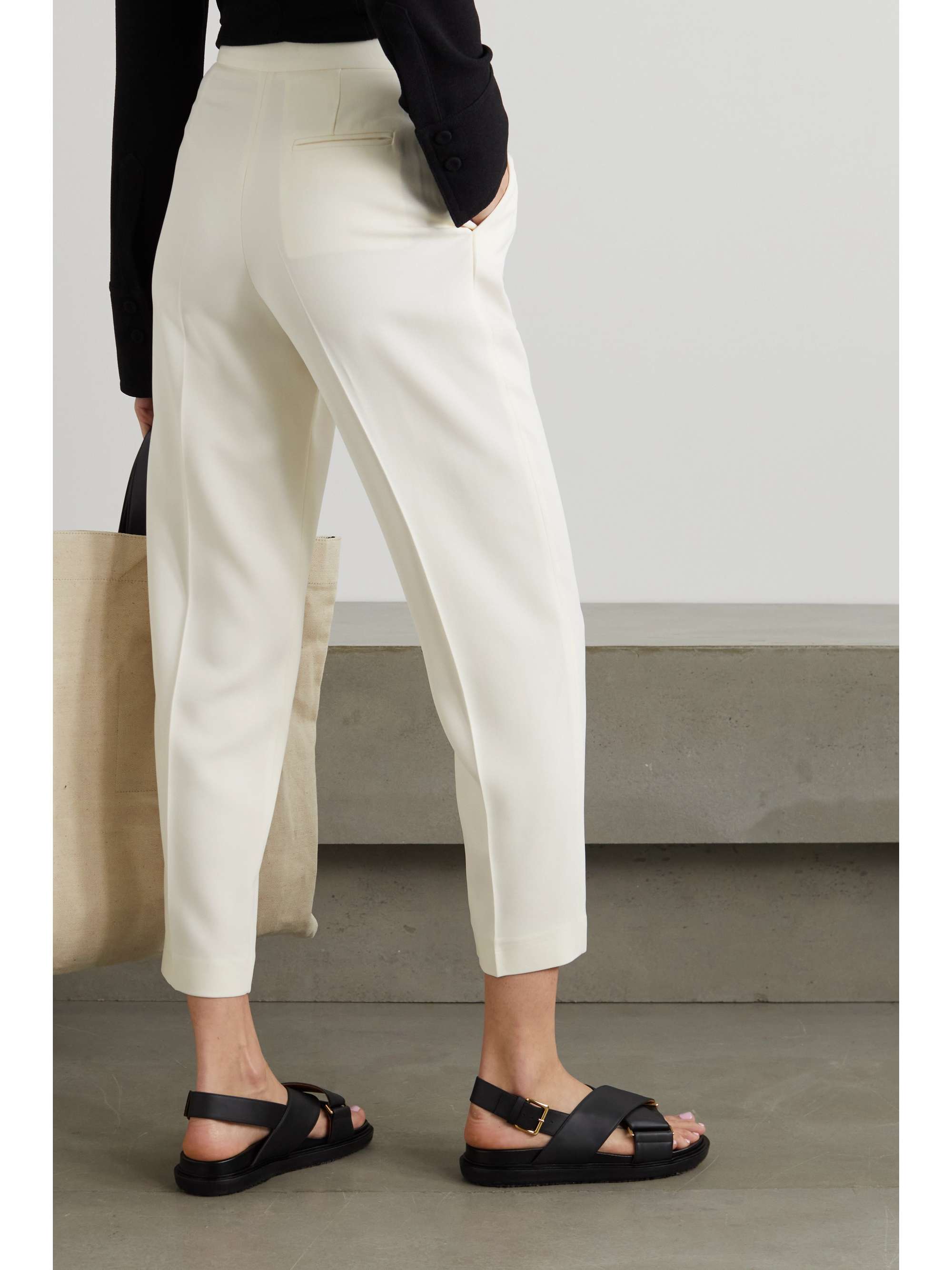JOSEPH Thea cropped stretch-cady tapered pants