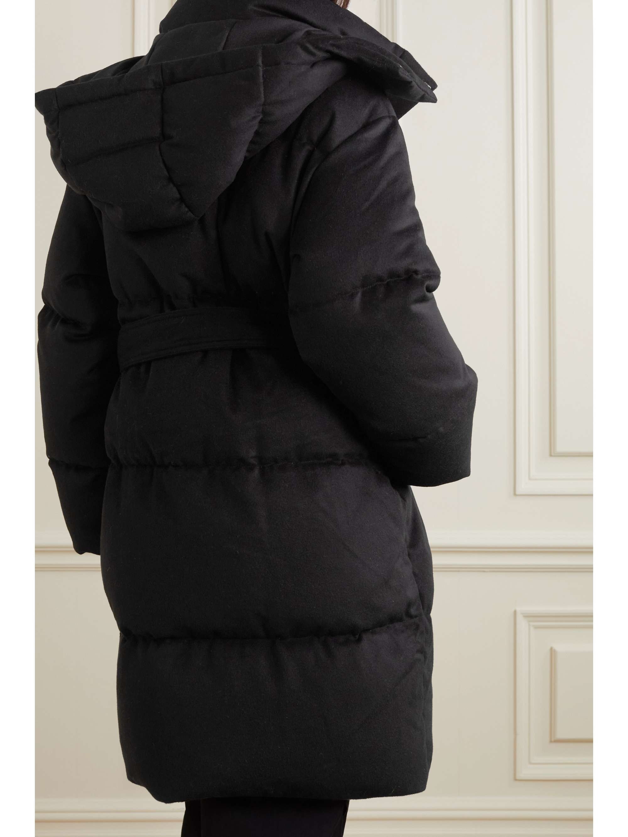 JOSEPH Celida belted hooded quilted wool, TENCEL and cashmere-blend flannel coat