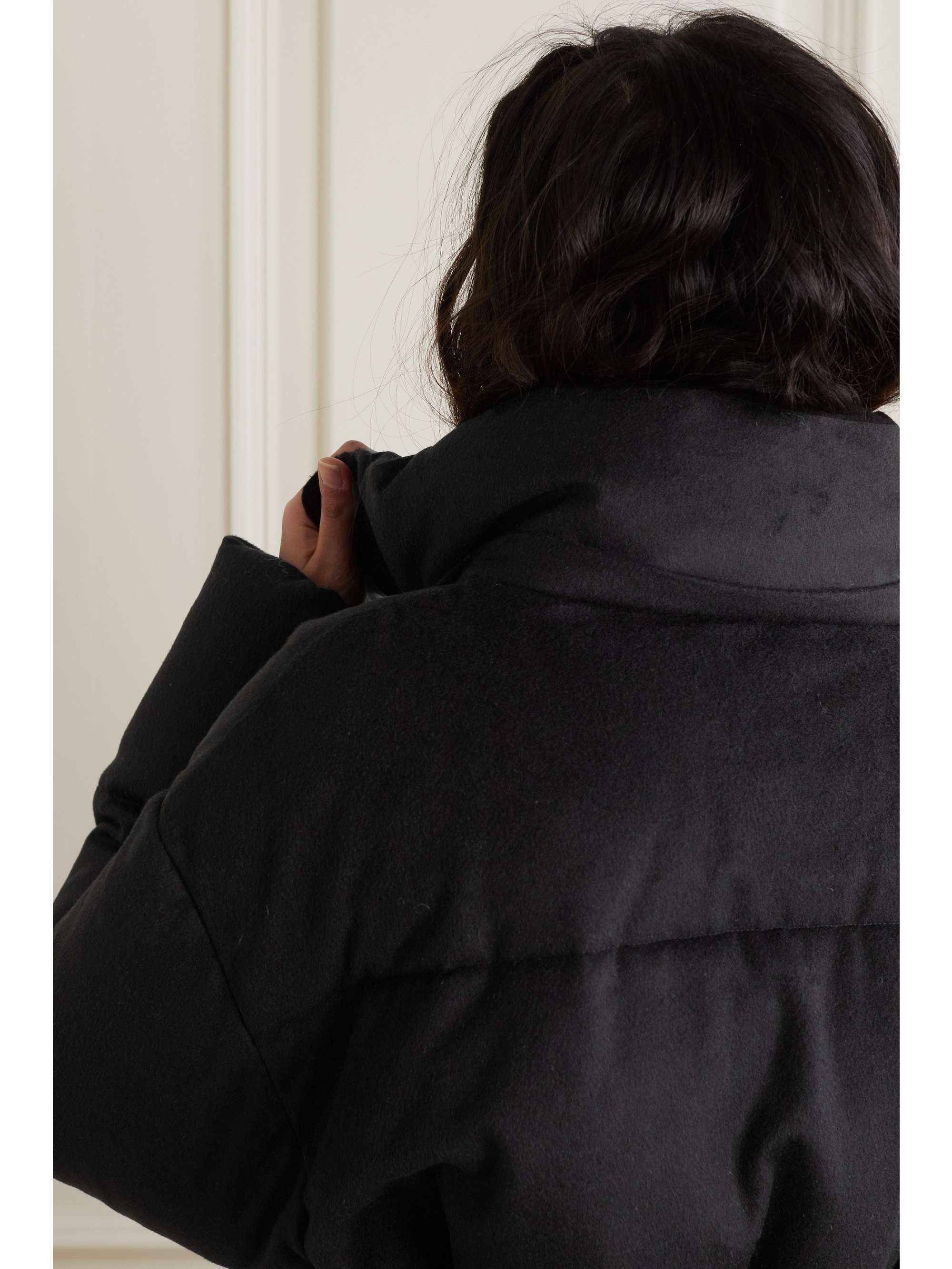 JOSEPH Celida belted hooded quilted wool, TENCEL and cashmere-blend flannel coat