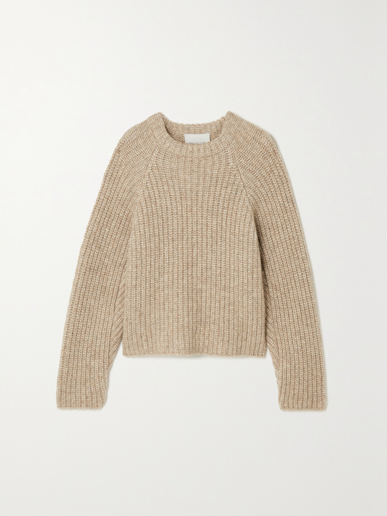 Envelope1976 + Net Sustain Seoul Ribbed Alpaca, Cotton And Merino Wool-blend Sweater In Neutrals