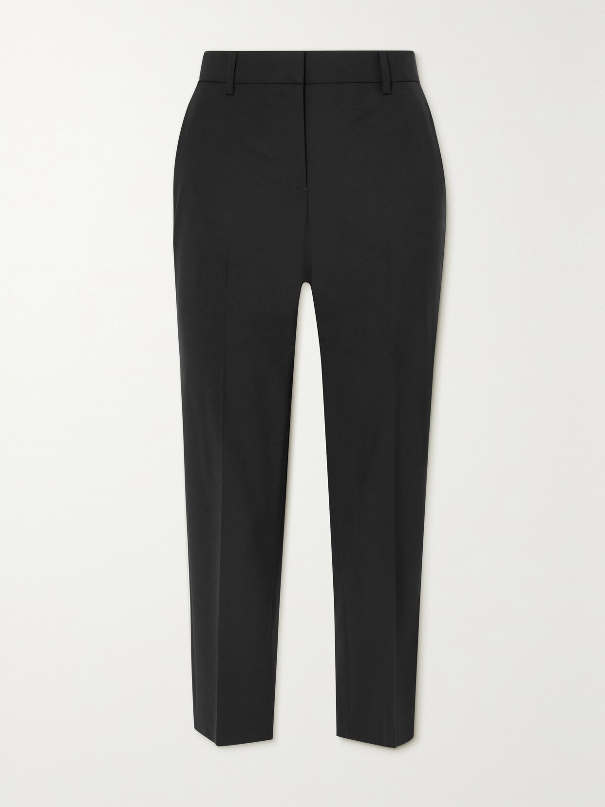 Theory Treeca 2 Cropped Stretch-wool Slim-leg Pants In Black