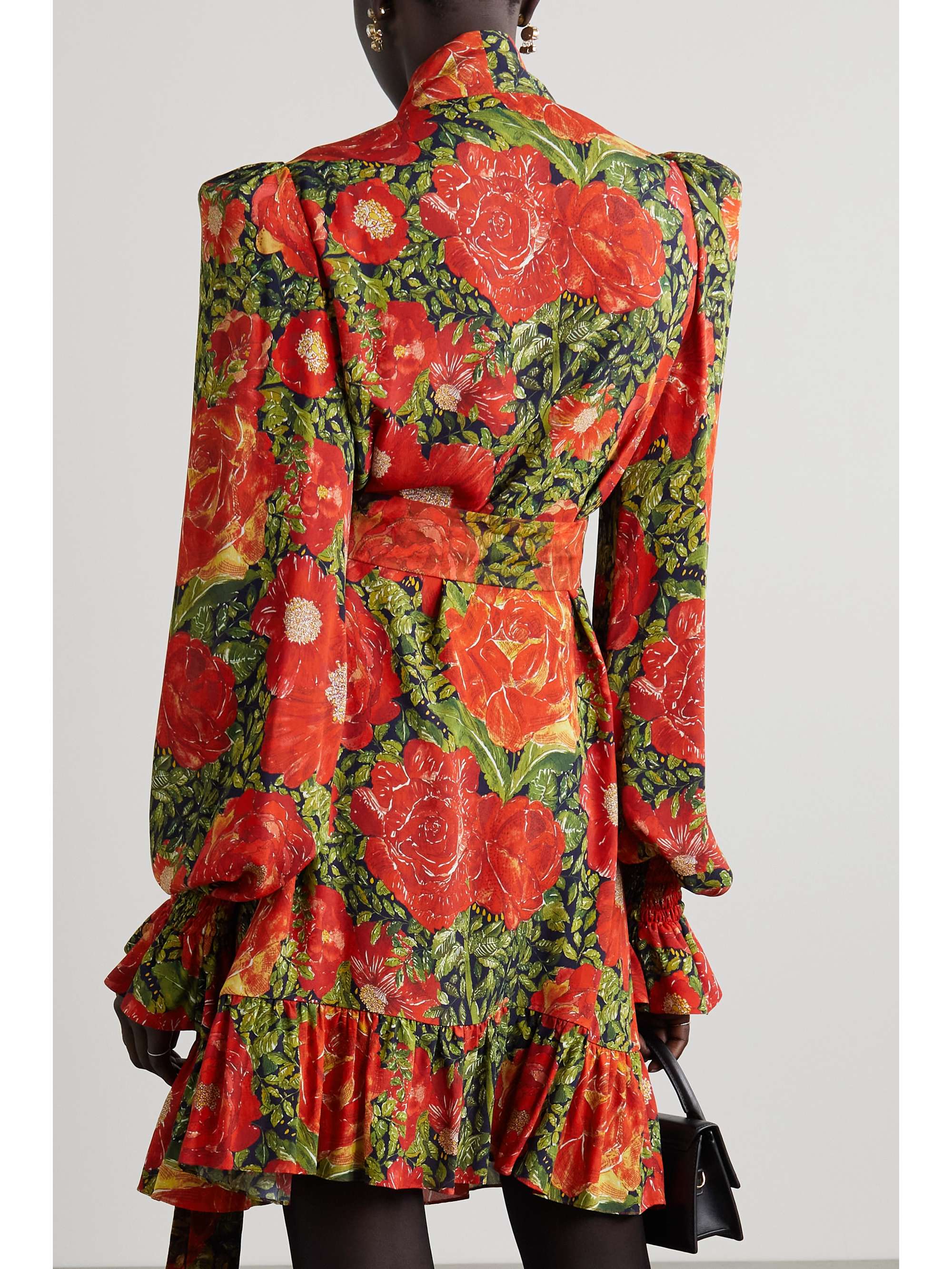 THE VAMPIRE'S WIFE The Hypnosis pussy-bow floral-print georgette mini dress
