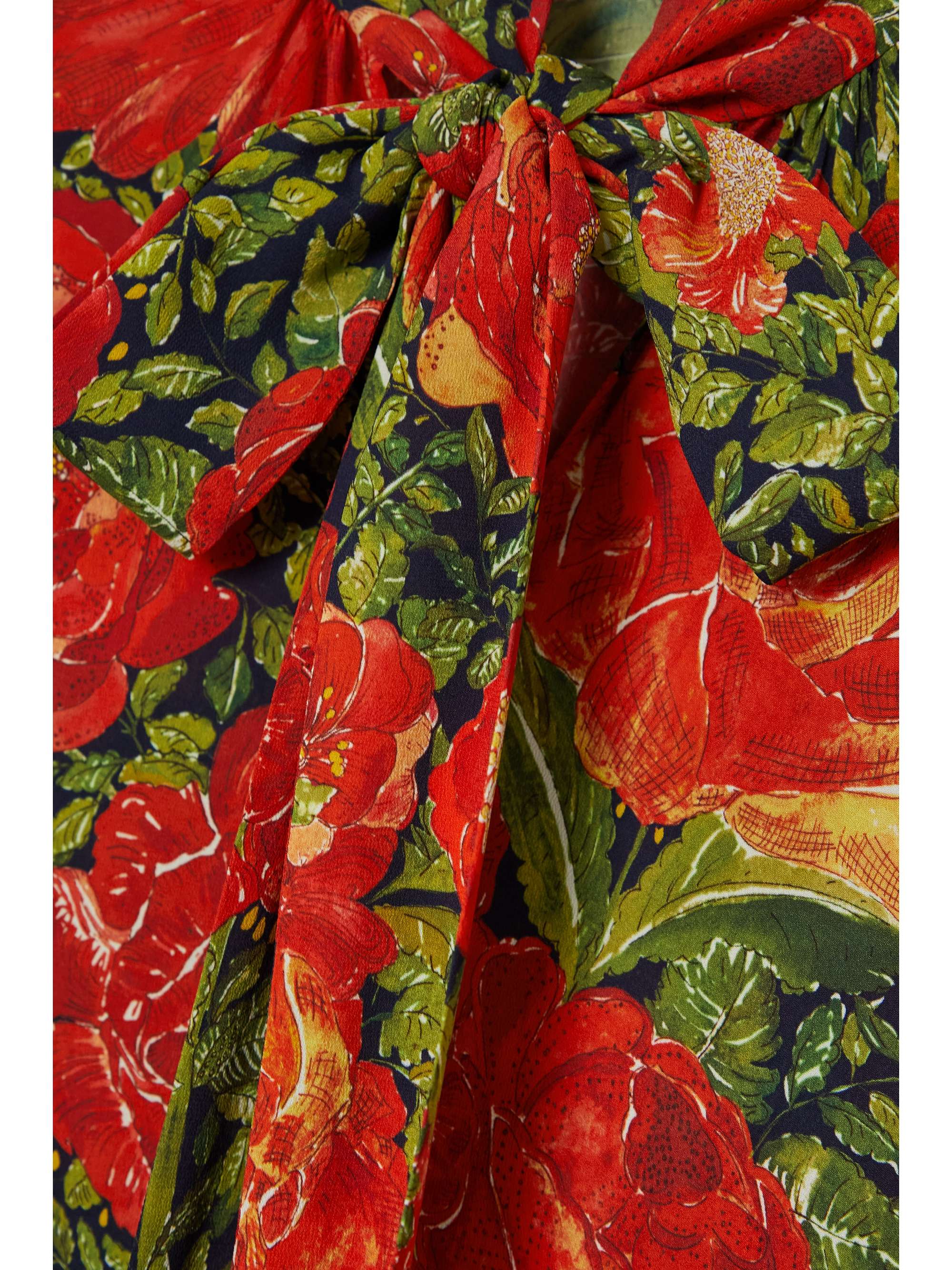 THE VAMPIRE'S WIFE The Hypnosis pussy-bow floral-print georgette mini dress