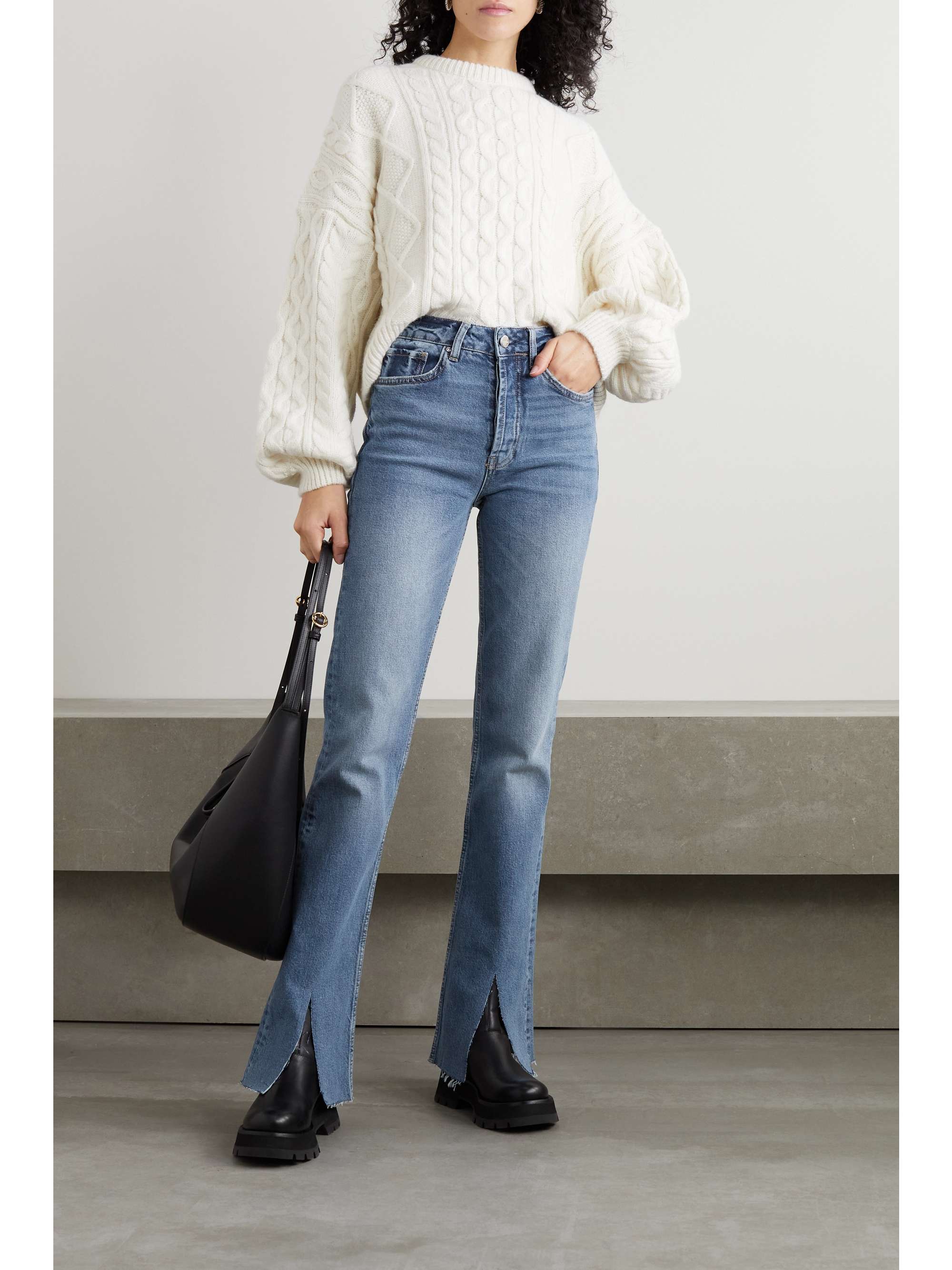 Mid denim Roxanne high-rise bootcut jeans | ANINE BING | NET-A-PORTER