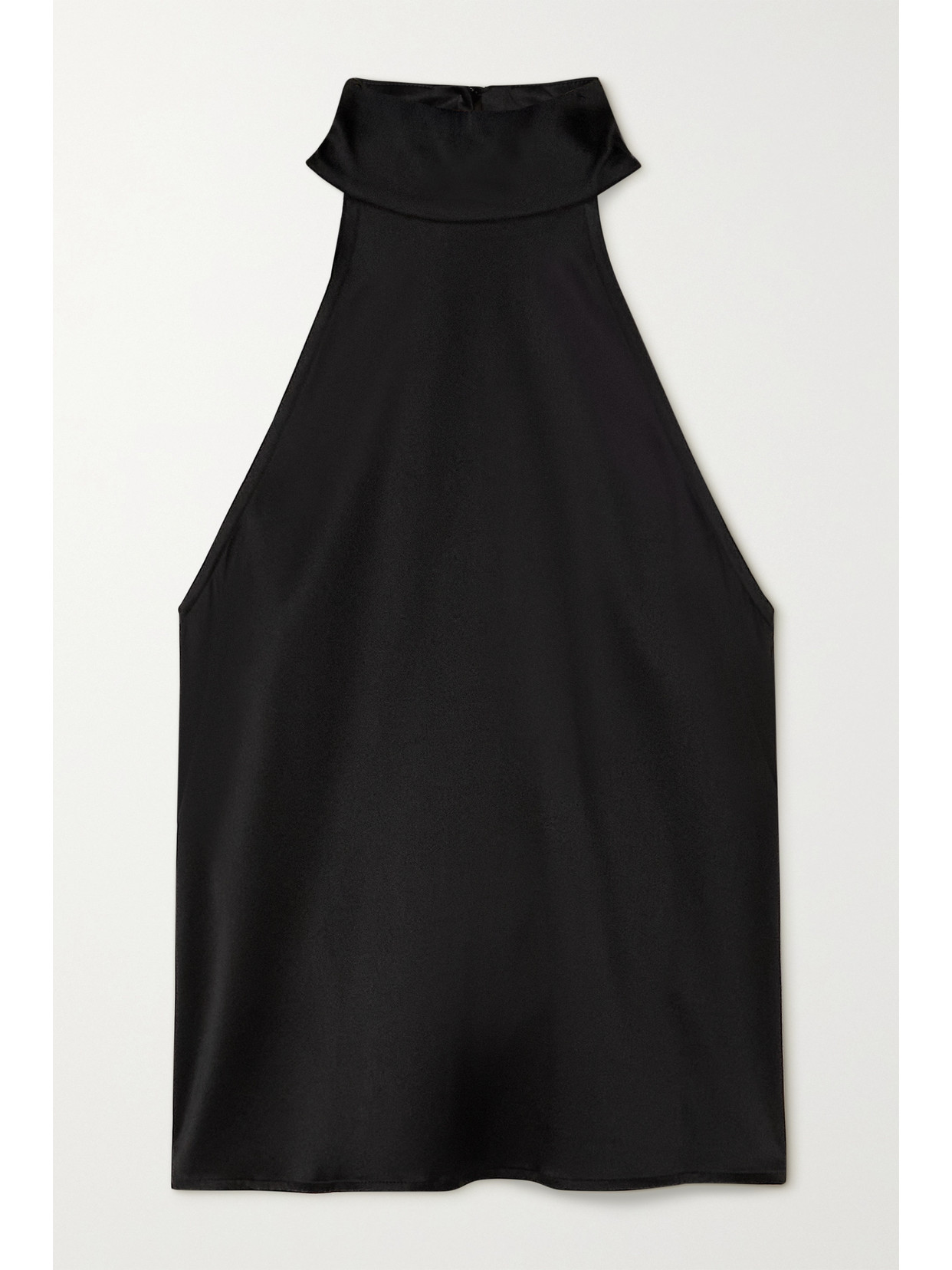 Anine Bing Sylvia Stretch-silk Satin Halterneck Top In Black