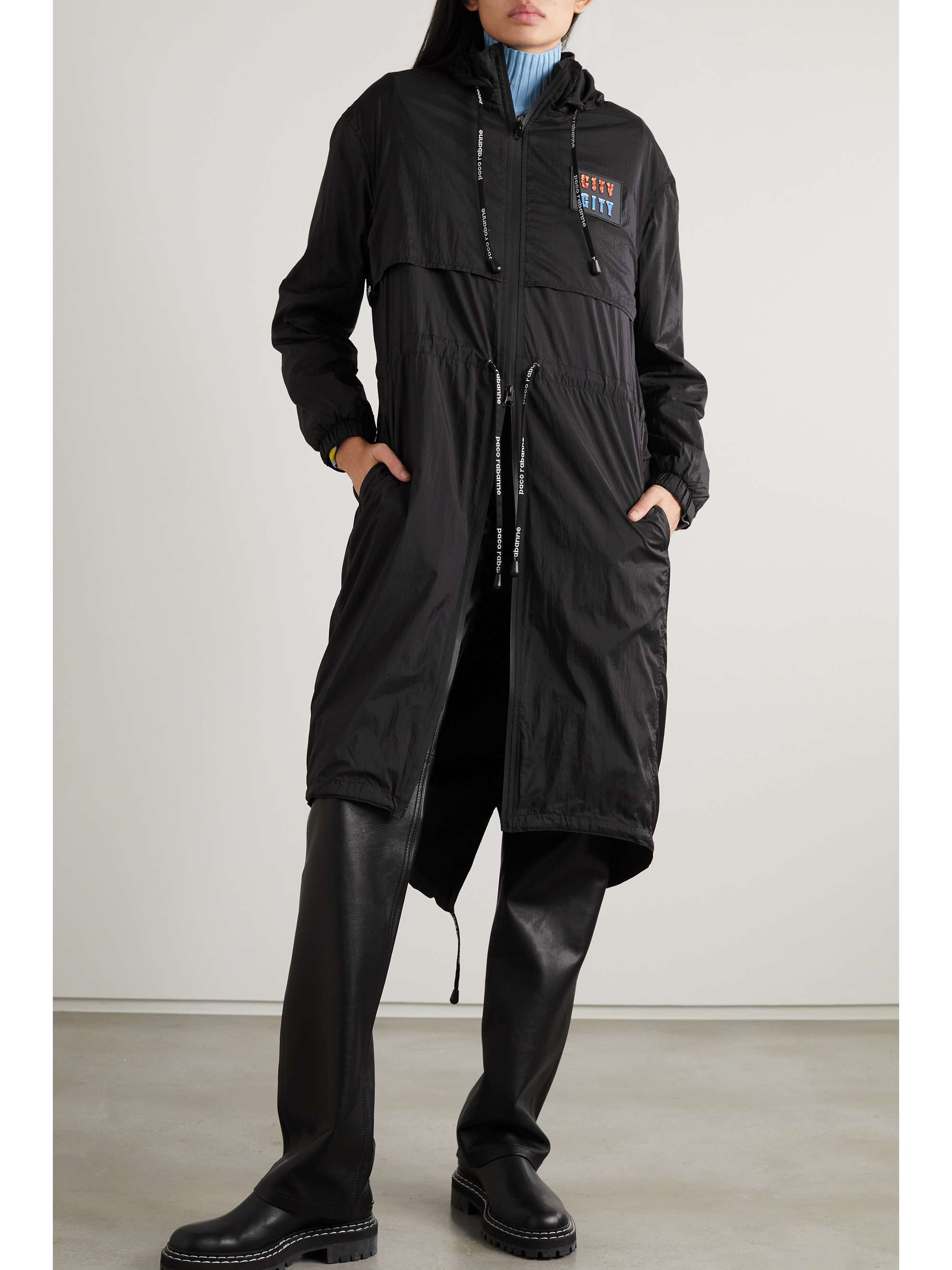 RABANNE + Tsunehisa Kimura appliquéd shell parka