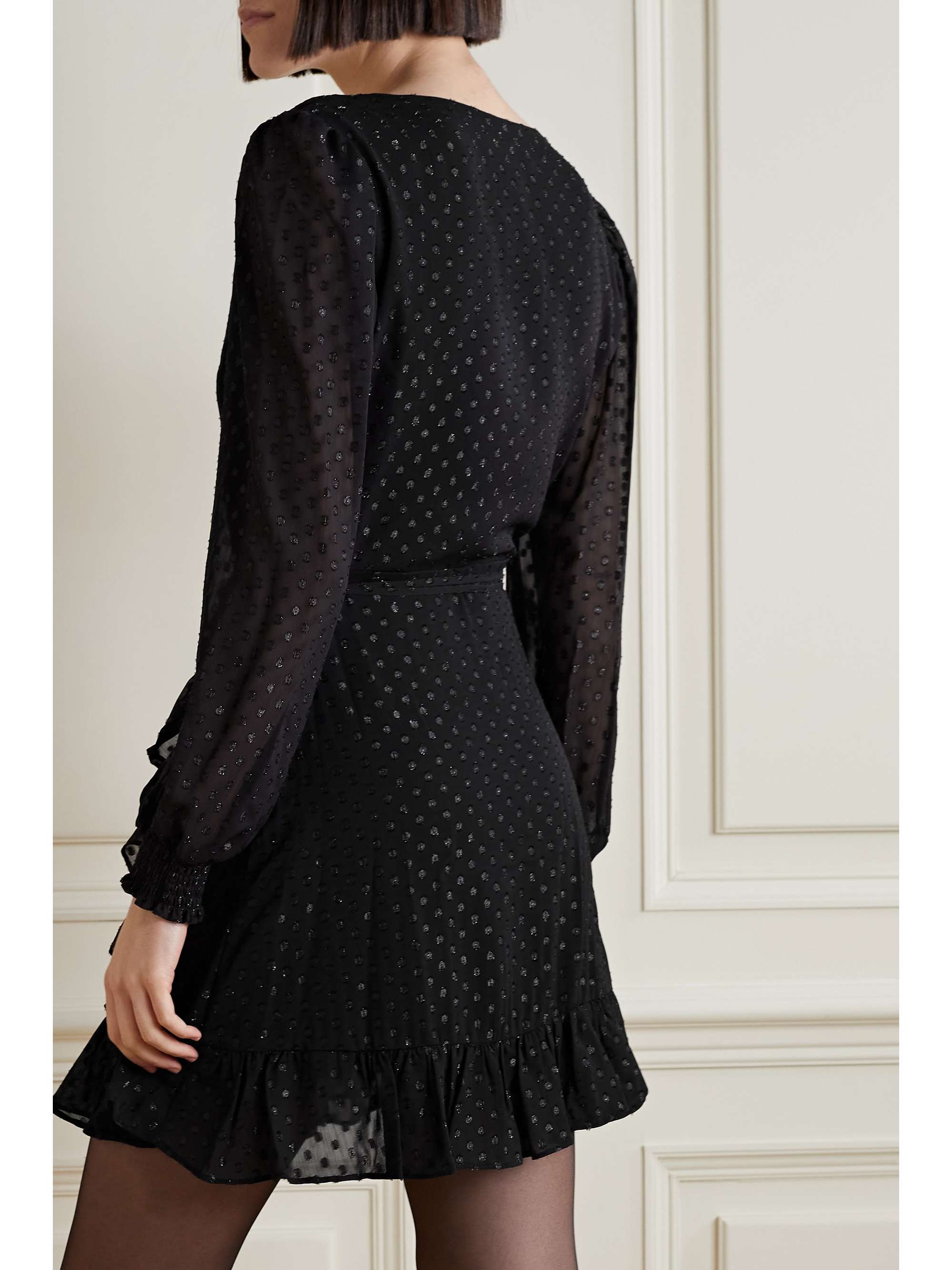 MICHAEL MICHAEL KORS Ruffled fil coupé georgette mini wrap dress