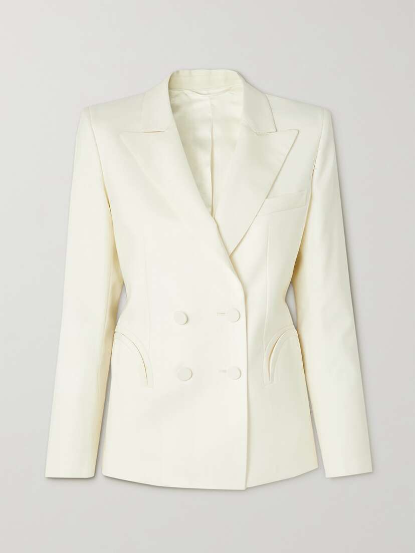 Blazé Milano First Class Charmer Double-breasted Silk-trimmed Wool Blazer