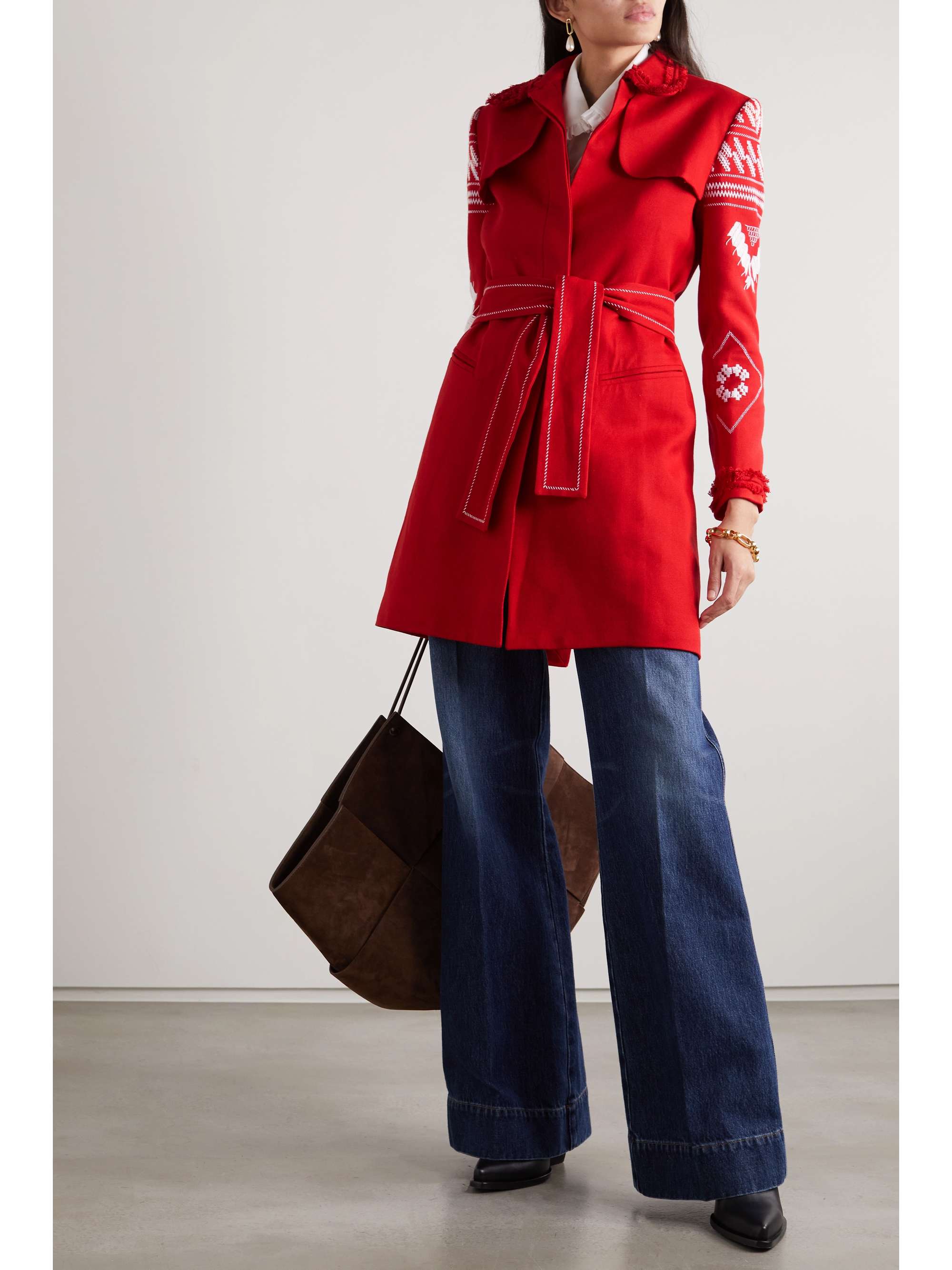 red trench coat
