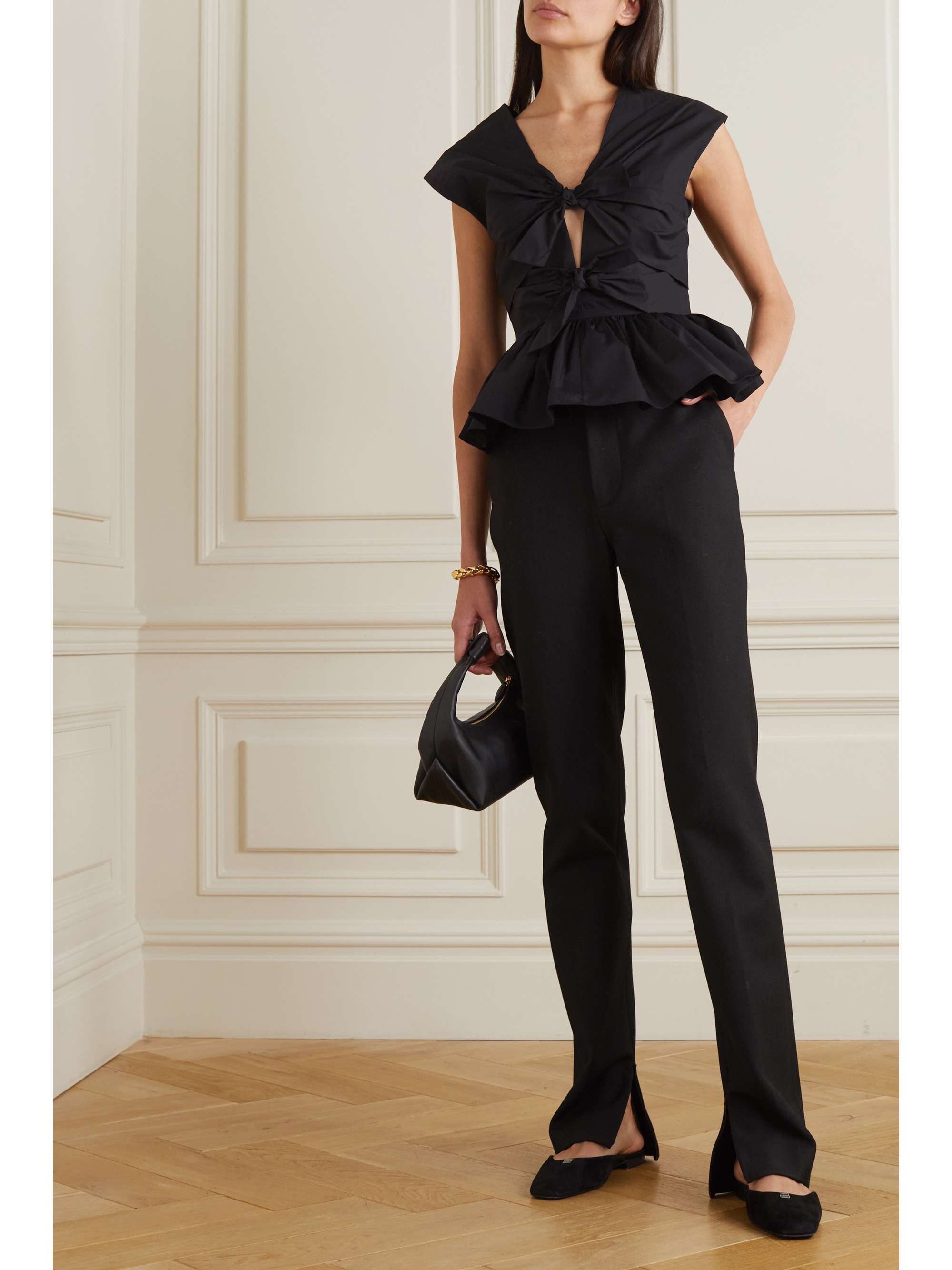 Black Elen organic cotton-poplin top 