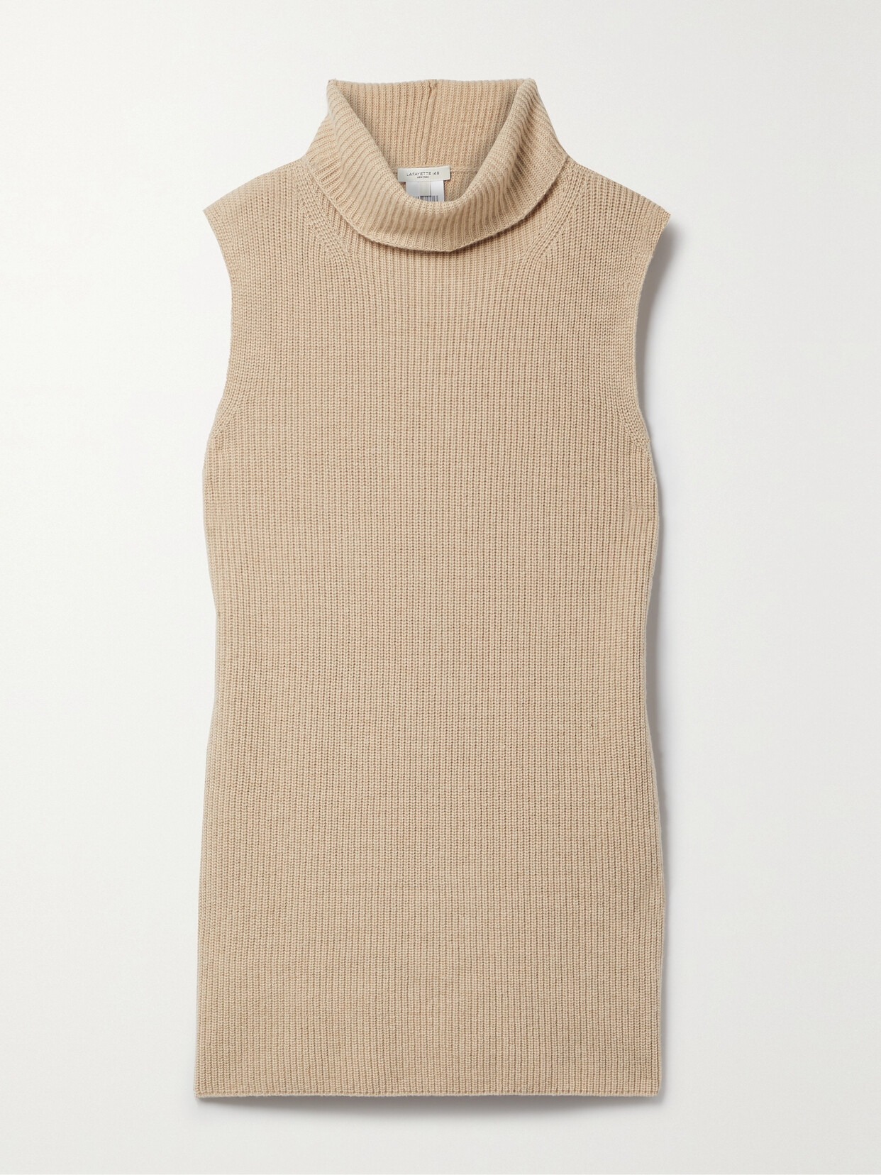 Lafayette148 Ribbed Wool And Cashmere-blend Turtleneck Tunic - Neutrals