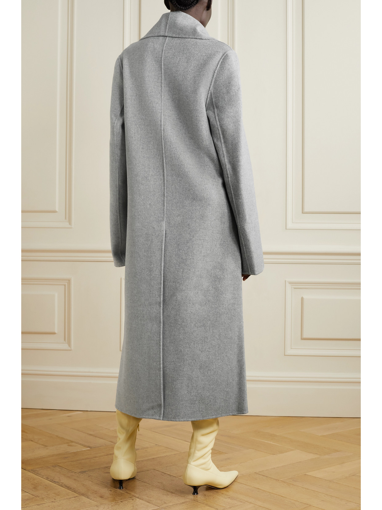 Tove Mio Scarf-detailed Wool Coat In Gray | ModeSens