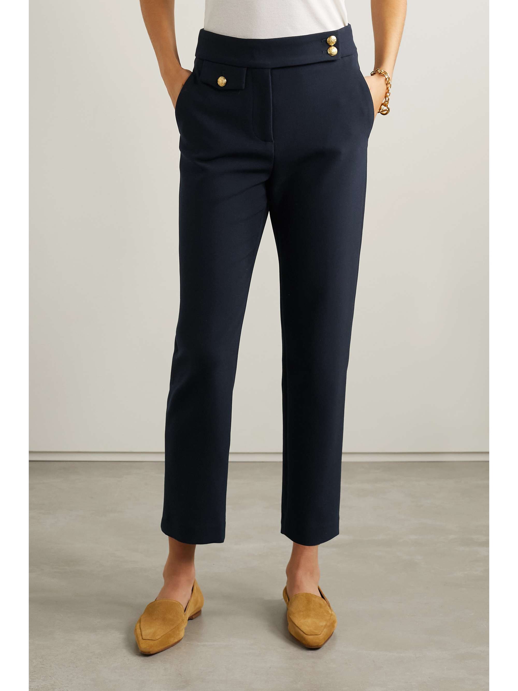 VERONICA BEARD Renzo cropped woven straight-leg pants