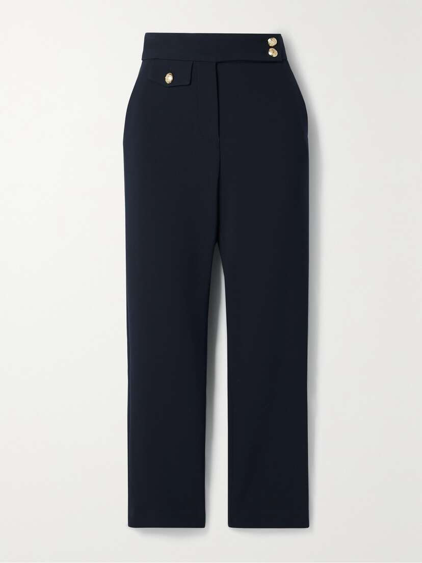 Veronica Beard Renzo Cropped Woven Straight-leg Pants