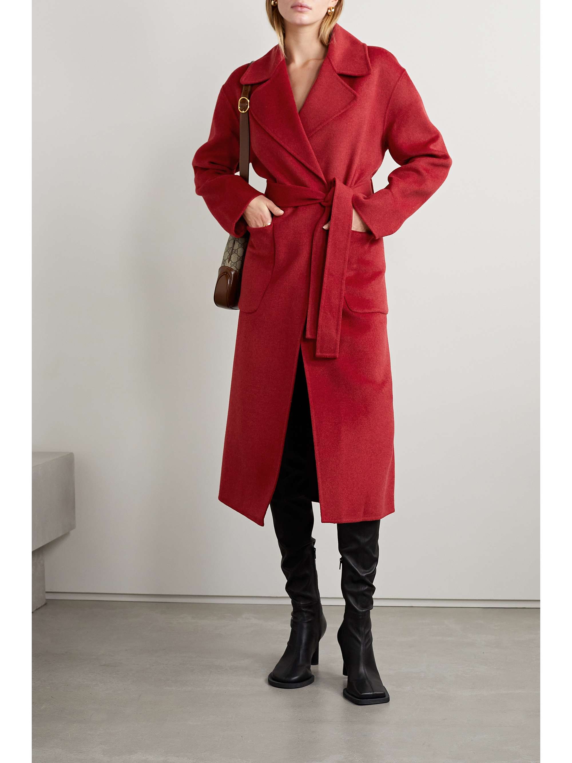 MICHAEL MICHAEL KORS Belted wool-blend felt coat | NET-A-PORTER