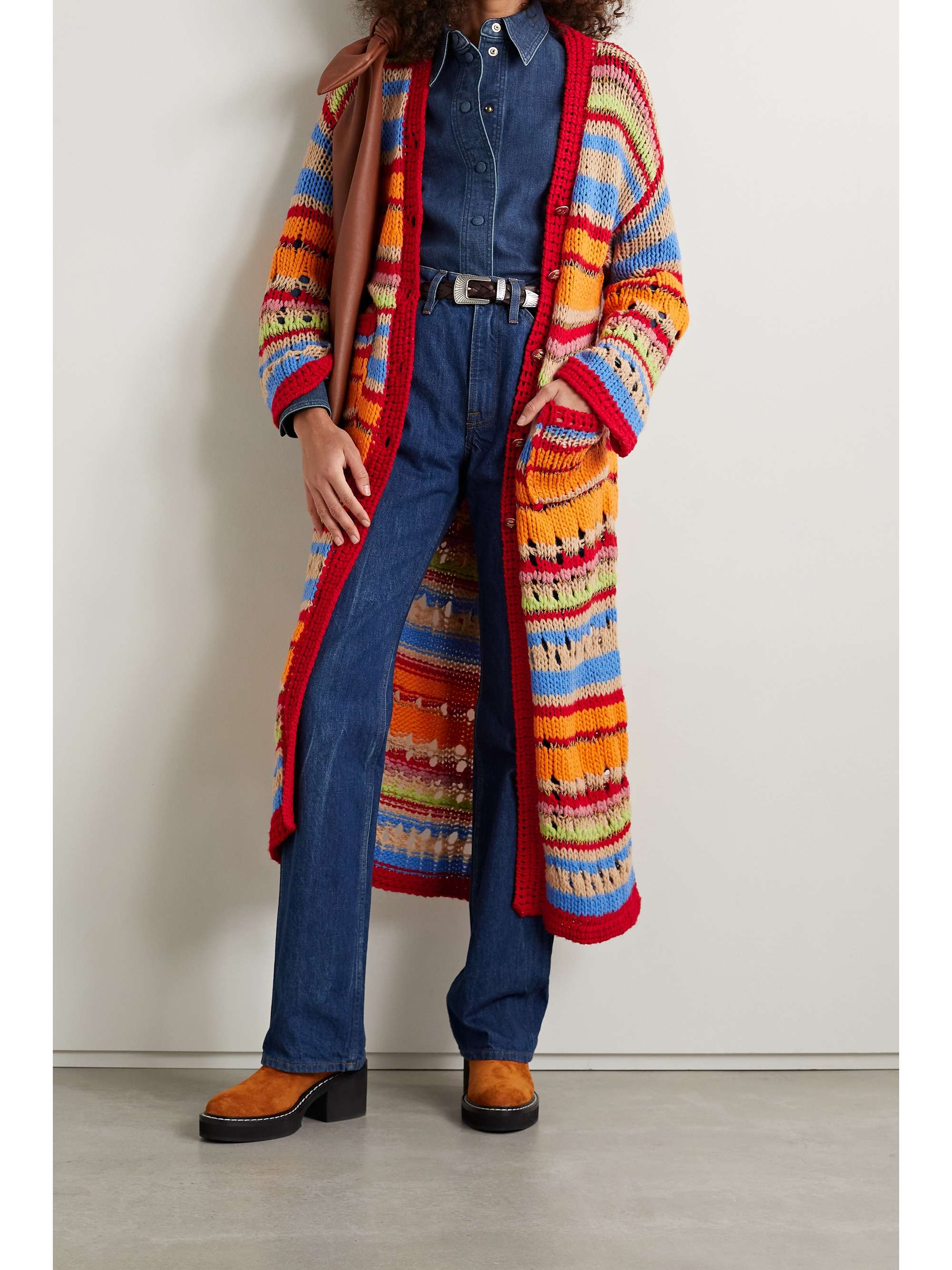 long striped cardigan