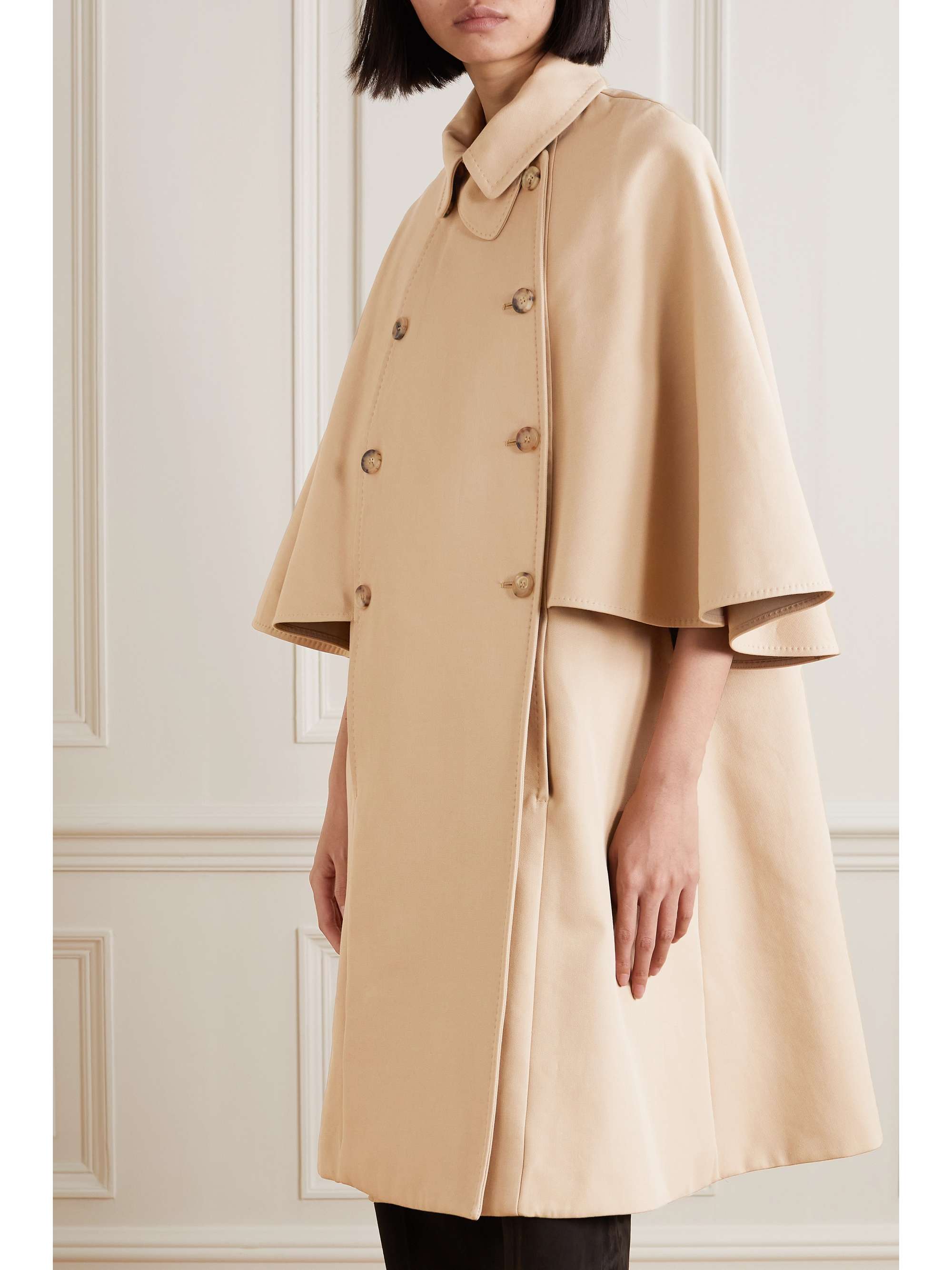 MAX MARA Jader cape-effect cotton-gabardine trench coat